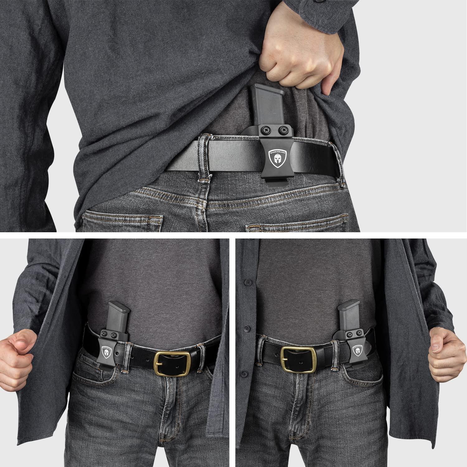 Universal Mag Carrier IWB OWB with 1.75 Inch Steel Clip 9mm/.40/.45ACP/.380 Single Double Stack WARRIORLAND