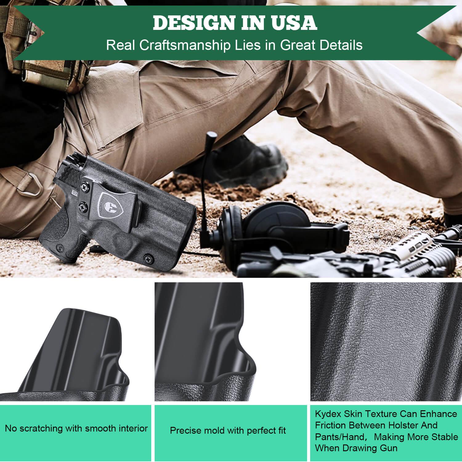 Kydex IWB Holster for Smith & Wesson M&P Shield/Plus/ .40 Pistol Right/ Left Handed | WARRIORLAND WARRIORLAND