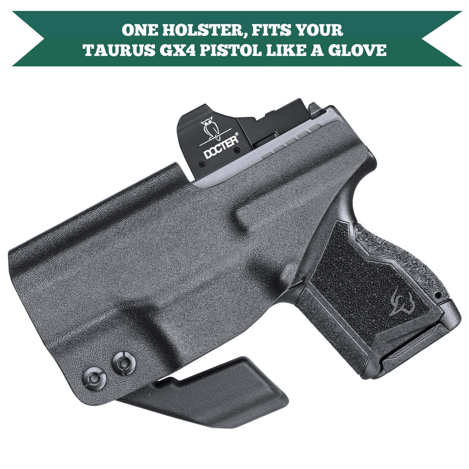 IWB Kydex Holster Fit Taurus GX4 / GX4 XL (Not Fit GX4 CARRY with Rail) with Claw Red Dot Optics Cut Trigger Guard Holsters for Fat Guys | WARRIORLAND WARRIORLAND