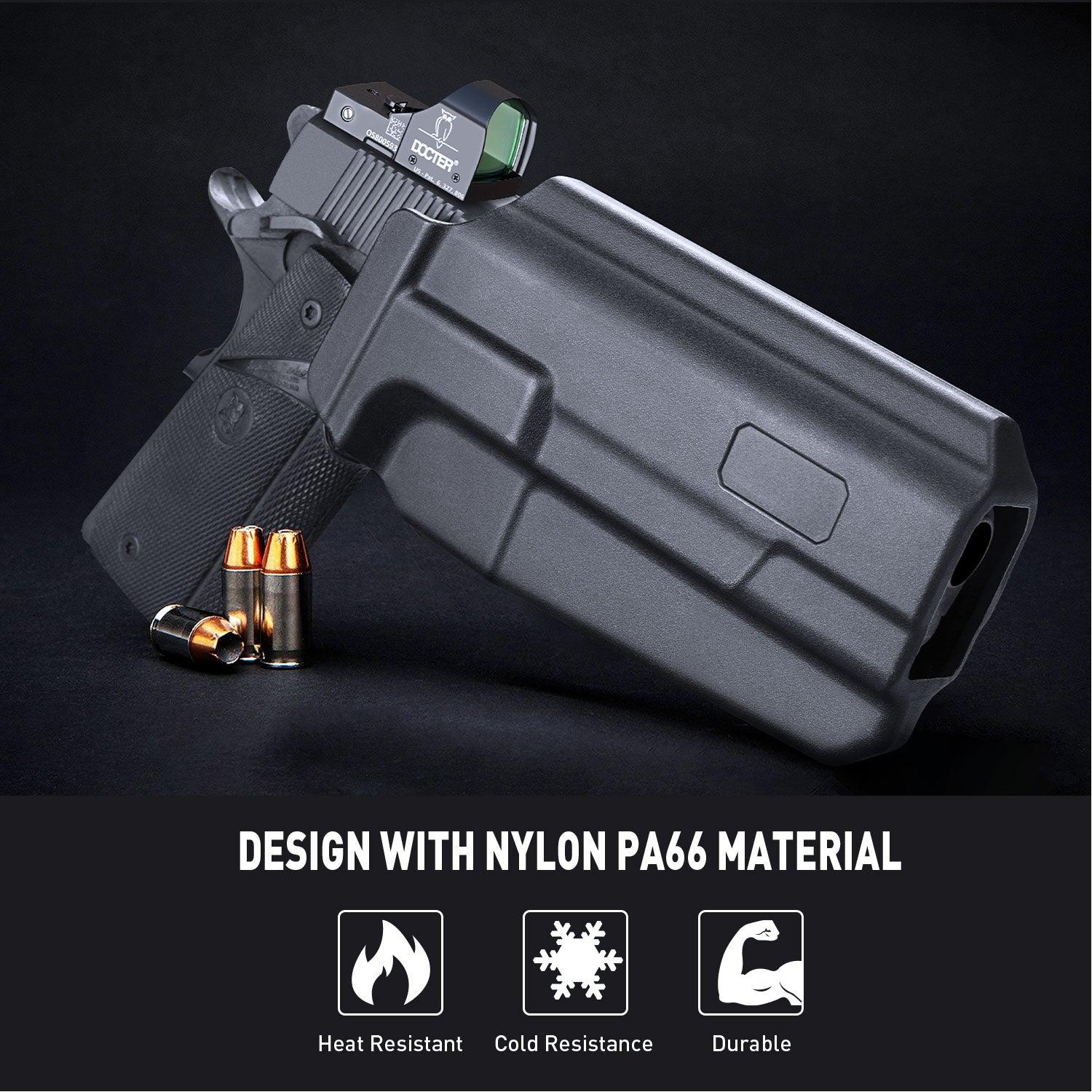 Polymer Level II Retention Thumb Release OWB Holster with Optic Cut for 1911 .45 ACP Pistol No Rail WARRIORLAND