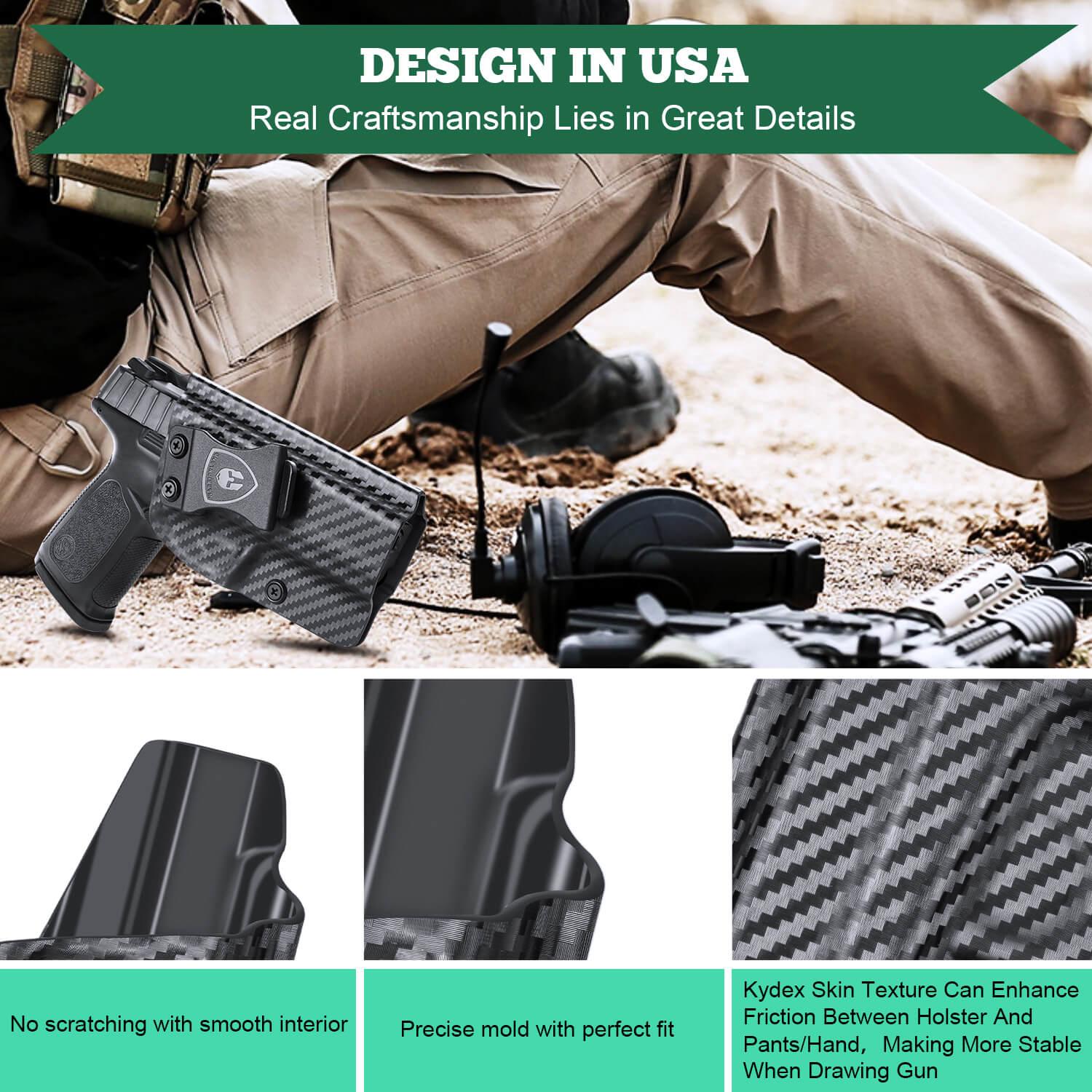 Carbon Fiber Kydex Smith & Wesson SD9 SD40 VE IWB Concealed Carry Holster | WARRIORLAND WARRIORLAND