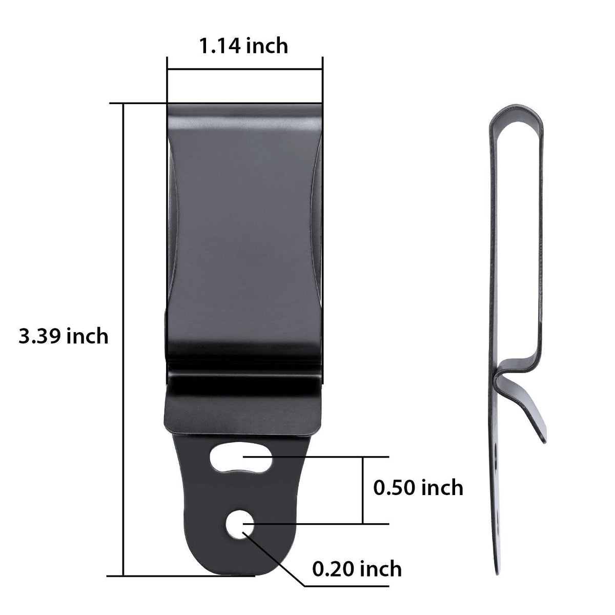 2 Pack 1.75 INCH BLACK OXIDE STEEL CLIP Belt Clip for IWB & OWB Sheath, Kydex Holster & Knife Sheath Belt Clip, Belt Clip for Holster, with Metal Washers/Screws/Slotted Binding Posts/Washers WARRIORLAND