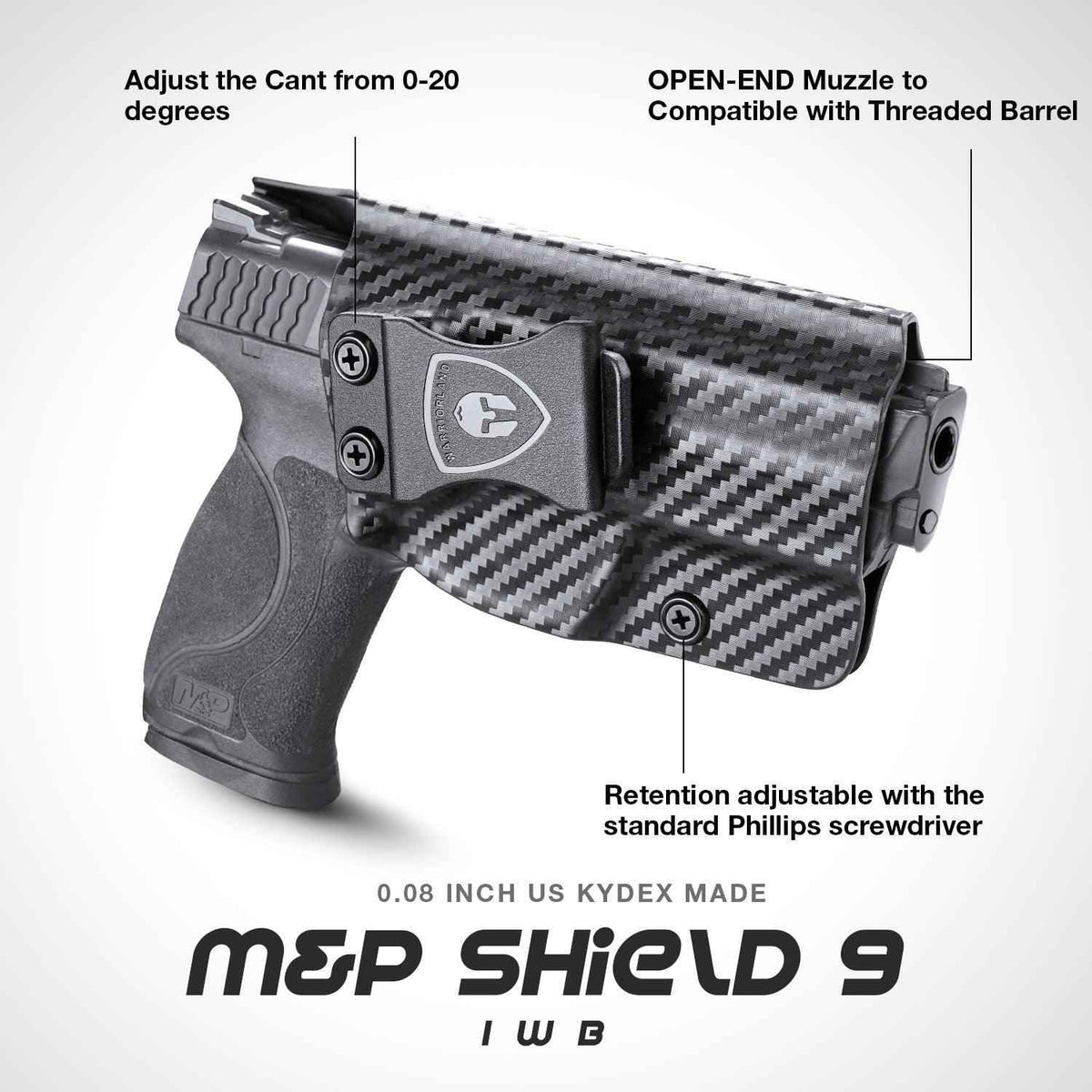 Carbon Fiber Kydex Smith and Wesson M&P / M&P M2.0 / 9/.40 / Compact/Full Size IWB Holster Concealed Carry | WARRIORLAND WARRIORLAND