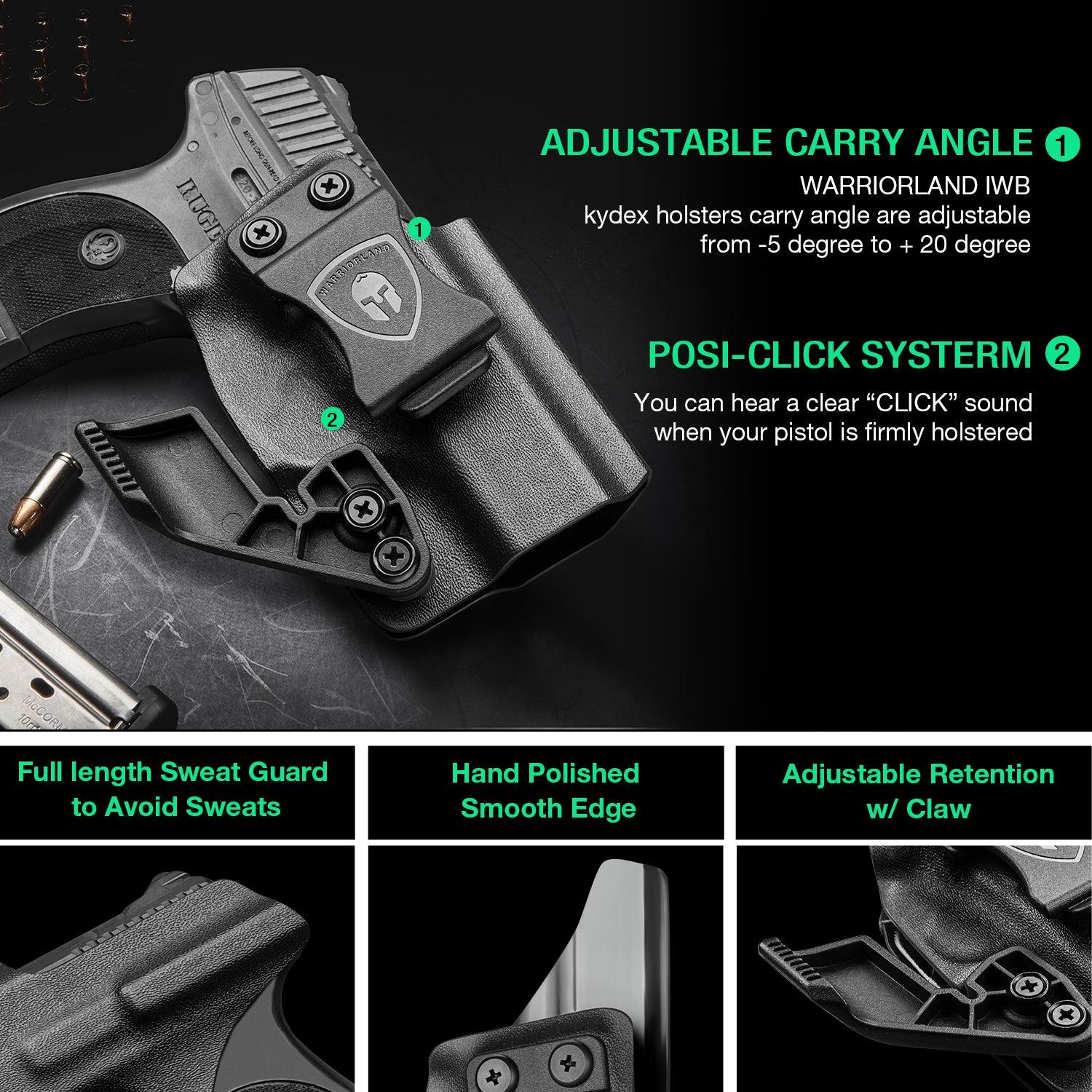 LC9 LC9S EC9S LC380 Ruger with Optics Cut Red Dot Inside Waistband Holster with Claw Trigger Guard Holsters for Fat Guys | WARRIORLAND WARRIORLAND