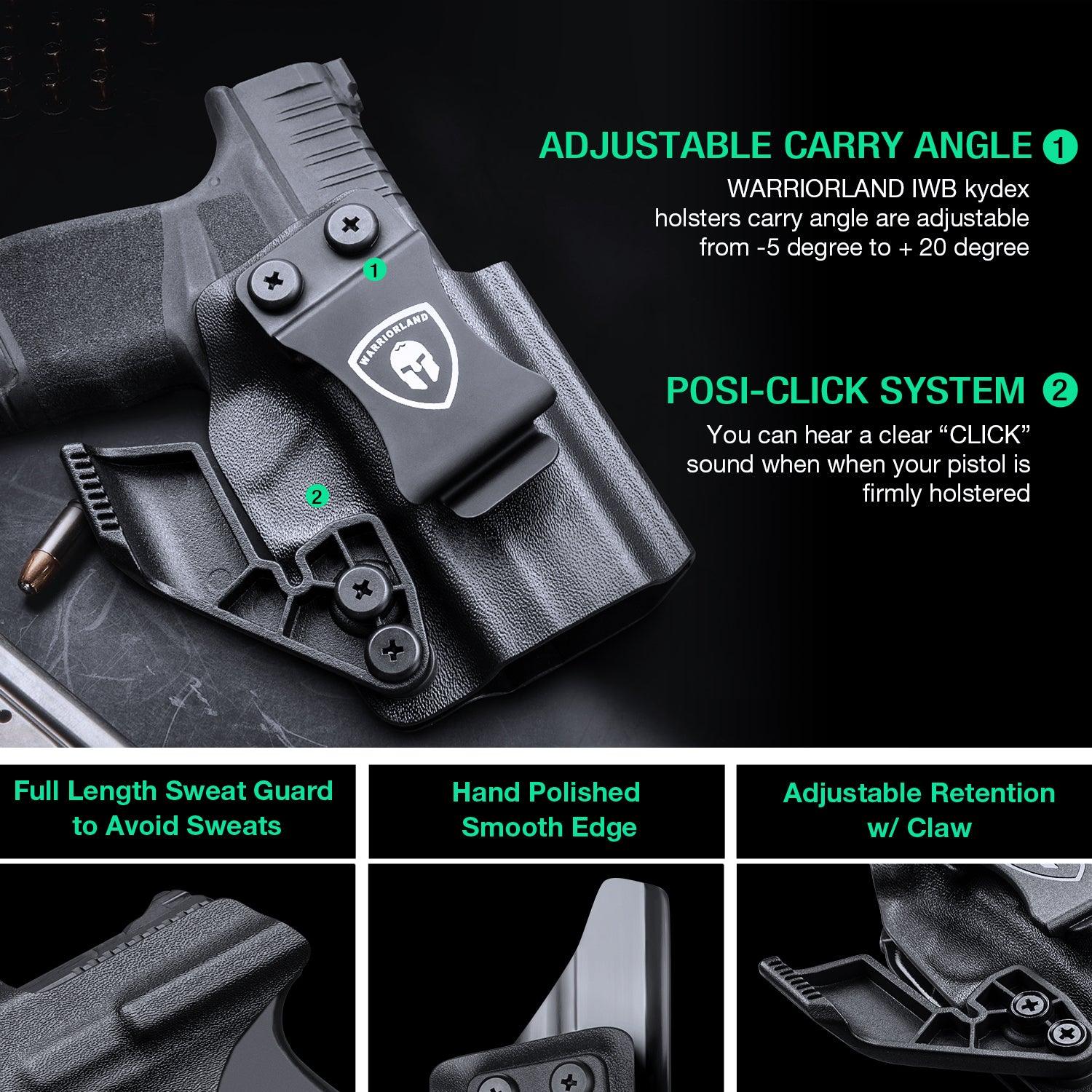 1.75 Inch Metal Clip IWB Kydex Holsters with Optics Ready & Claw for Springfield Hellcat/OSP/RDP | Right Hand WARRIORLAND