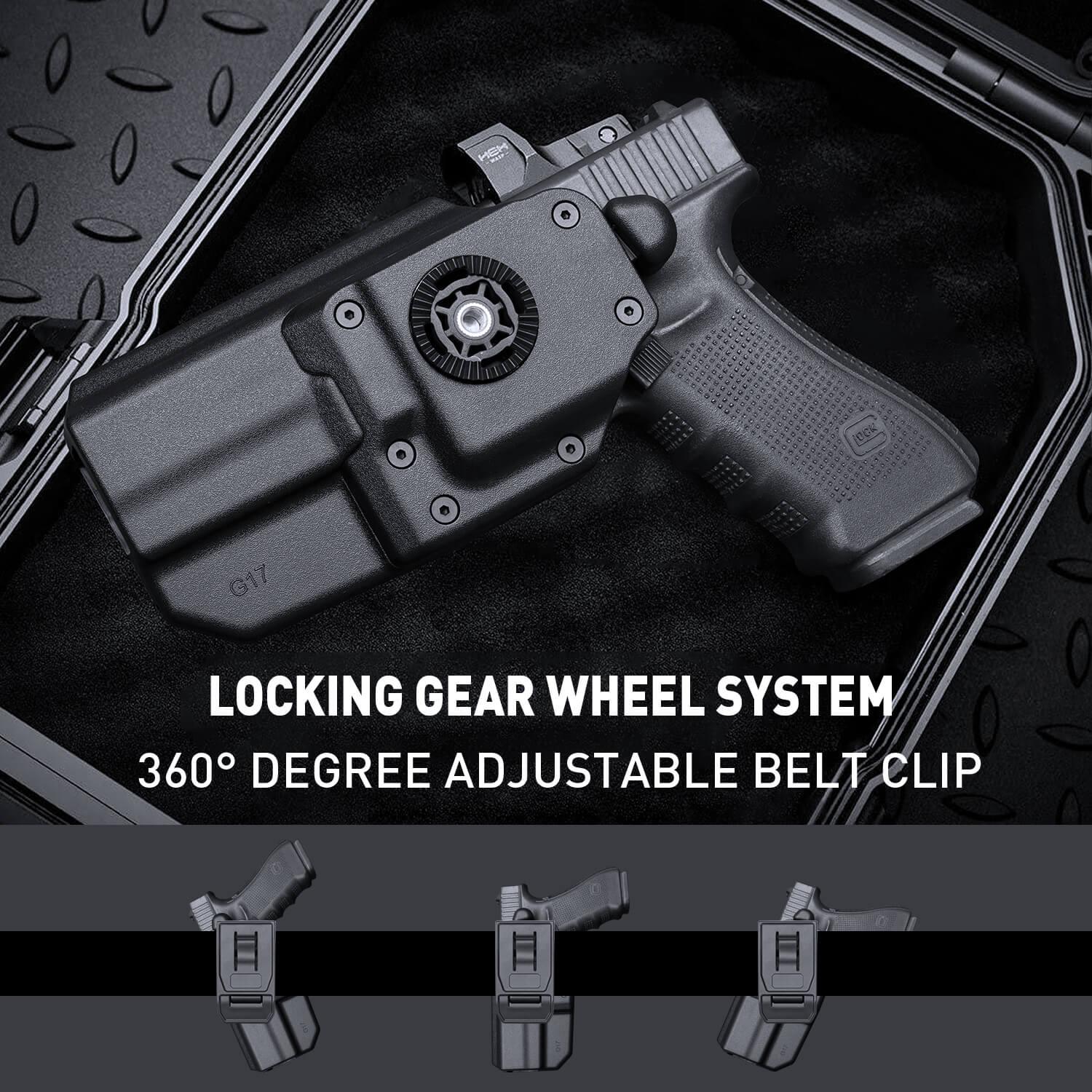 Level II Retention Thumb Release OWB Holster Glock 17 22 31 with Red Dot Optics Cut | WARRIORLAND WARRIORLAND