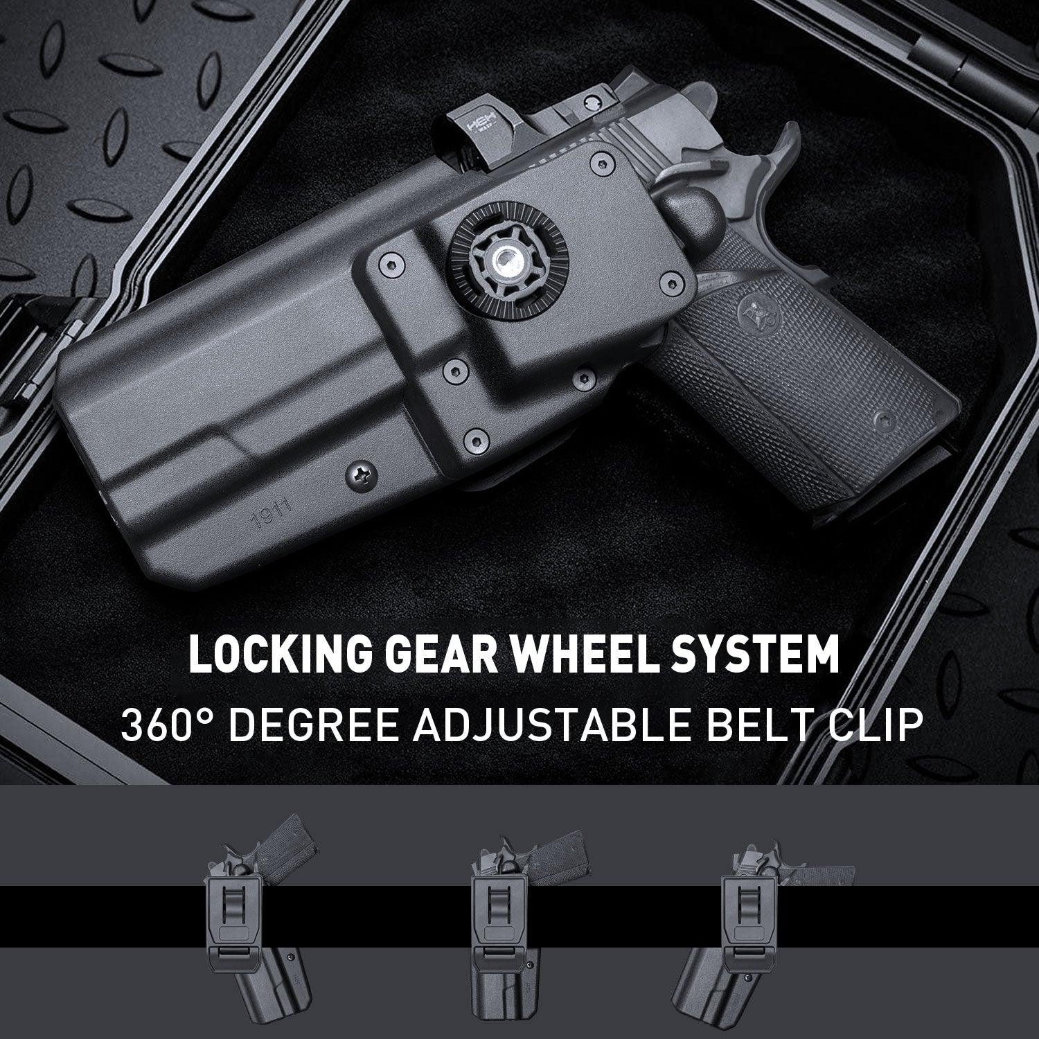 Polymer Level II Retention Thumb Release OWB Holster with Optic Cut for 1911 .45 ACP Pistol No Rail WARRIORLAND