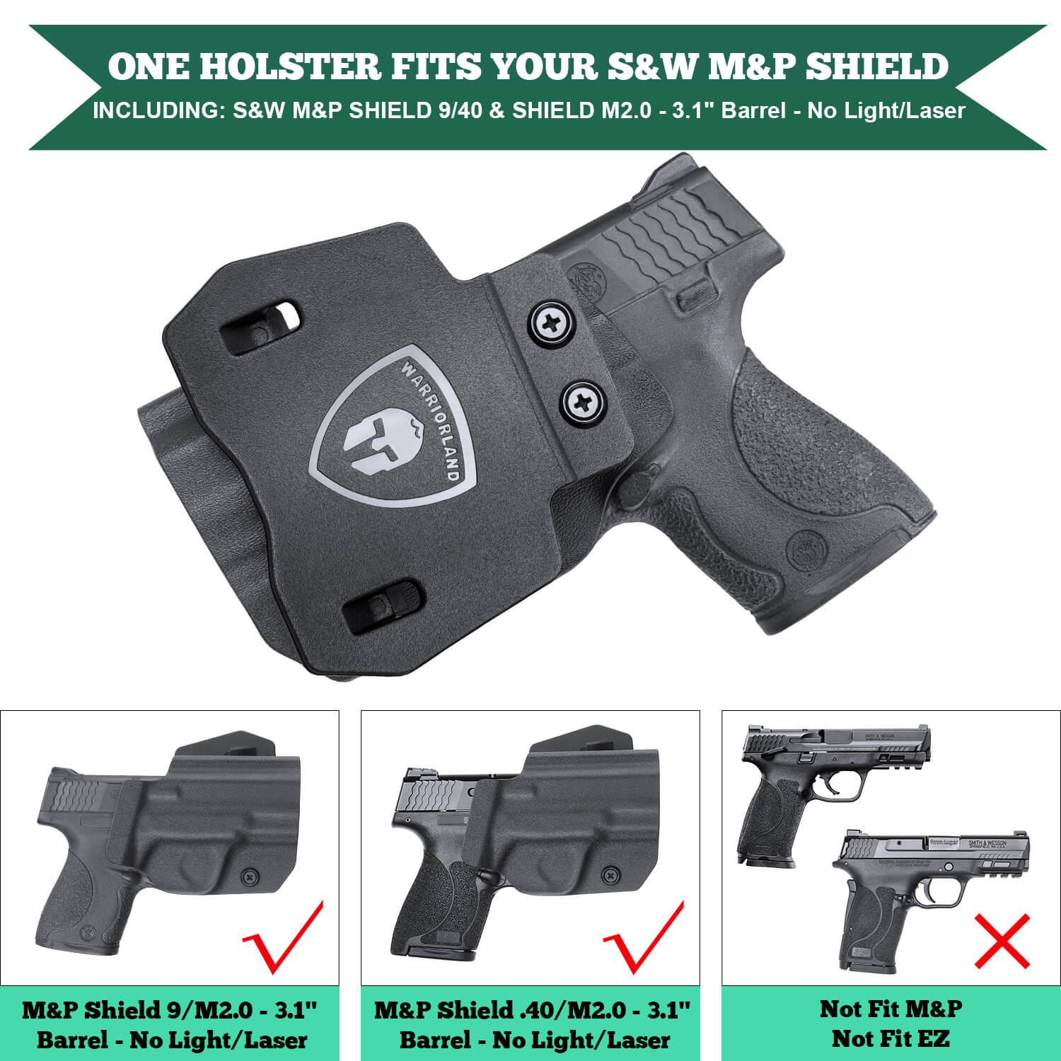 Kydex OWB Open Carry Paddle Holster Smith & Wesson S&W M&P Shield /M2.0 9mm/.40 Pistol WARRIORLAND