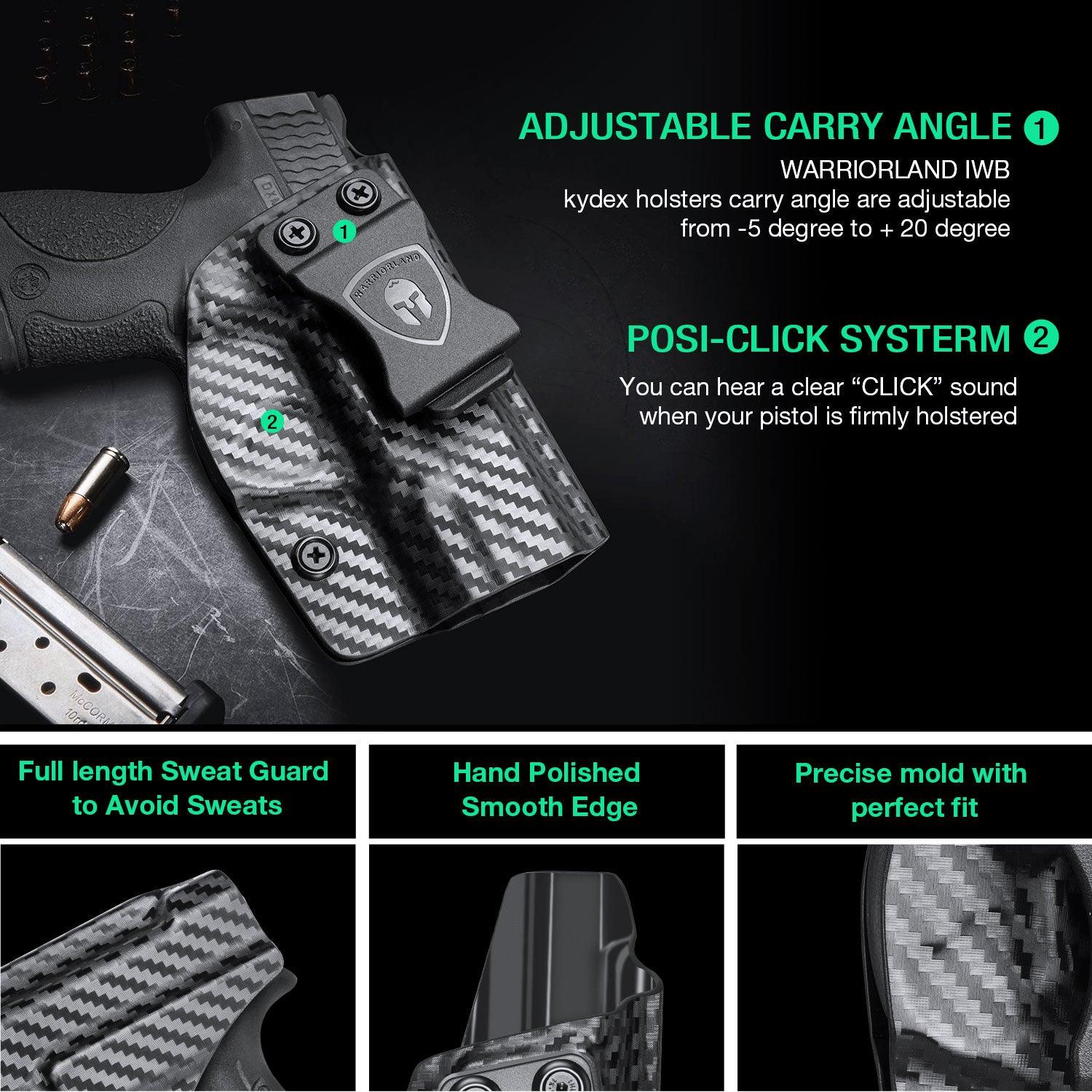Carbon Fiber Kydex IWB Holster for Smith & Wesson M&P Shield/ Plus/ M2.0 9mm/.40 Pistol | WARRIORLAND WARRIORLAND