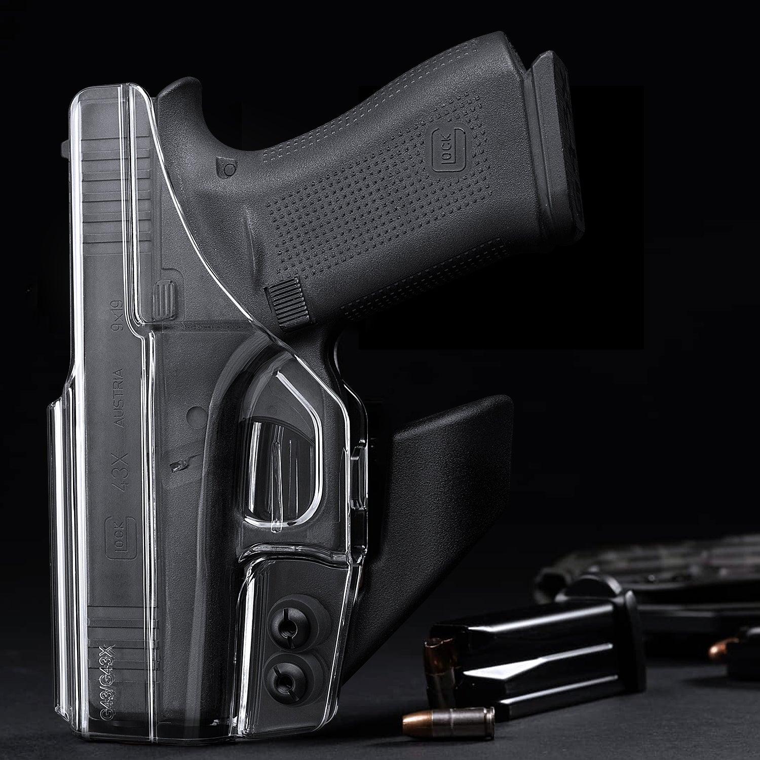 Cool Clear Polymer IWB Holster for Glock 43 43X with Claw Red Dot Optics Cut Trigger Guard Open Muzzle Appendix Concealment | WARRIORLAND WARRIORLAND