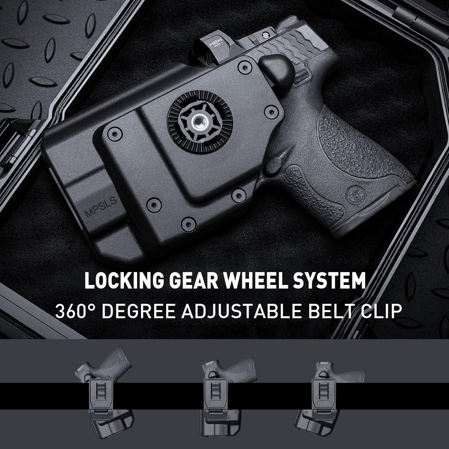 Level II Retention Thumb Release OWB Holster M&P 9 SHIELD M2.0 INTEGRATED CRIMSON TRACE RED/GREEN LASER NTS-Incompatible with any Laser/Light WARRIORLAND
