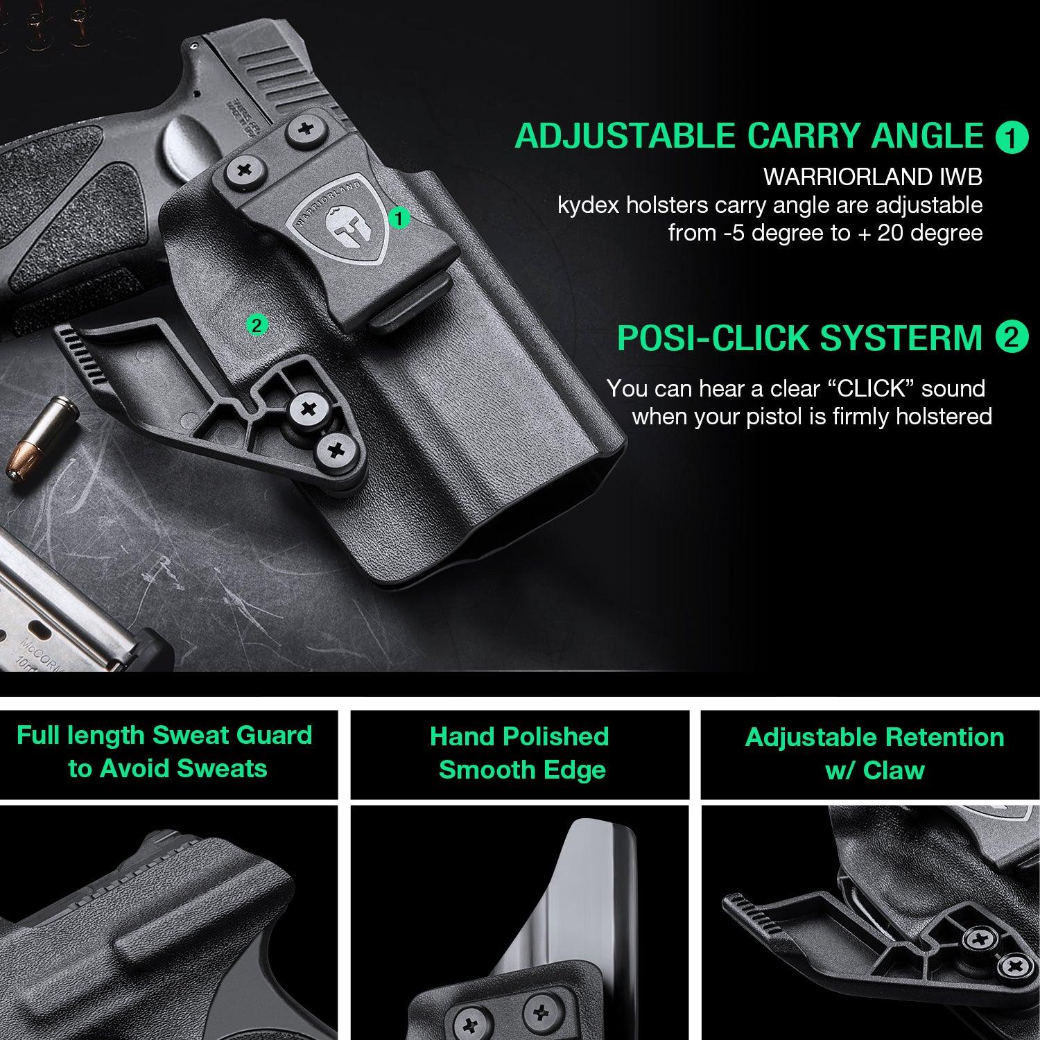 Taurus G3 IWB Kydex Holster with Claw Red Dot Optics Cut Concealed Carry Appendix Concealment Trigger Guard Holsters for Fat Guys | WARRIORLAND WARRIORLAND