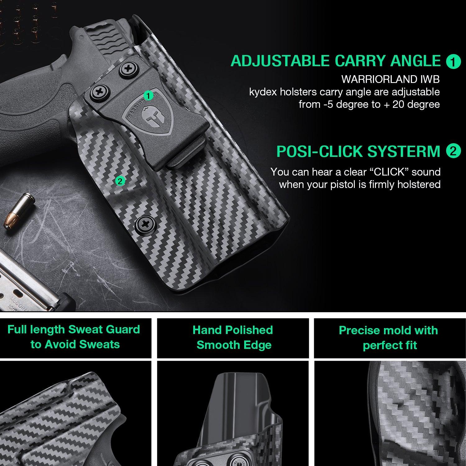 Carbon Fiber Kydex Smith & Wesson M&P Shield 9mm 380 EZ IWB Holster | WARRIORLAND WARRIORLAND