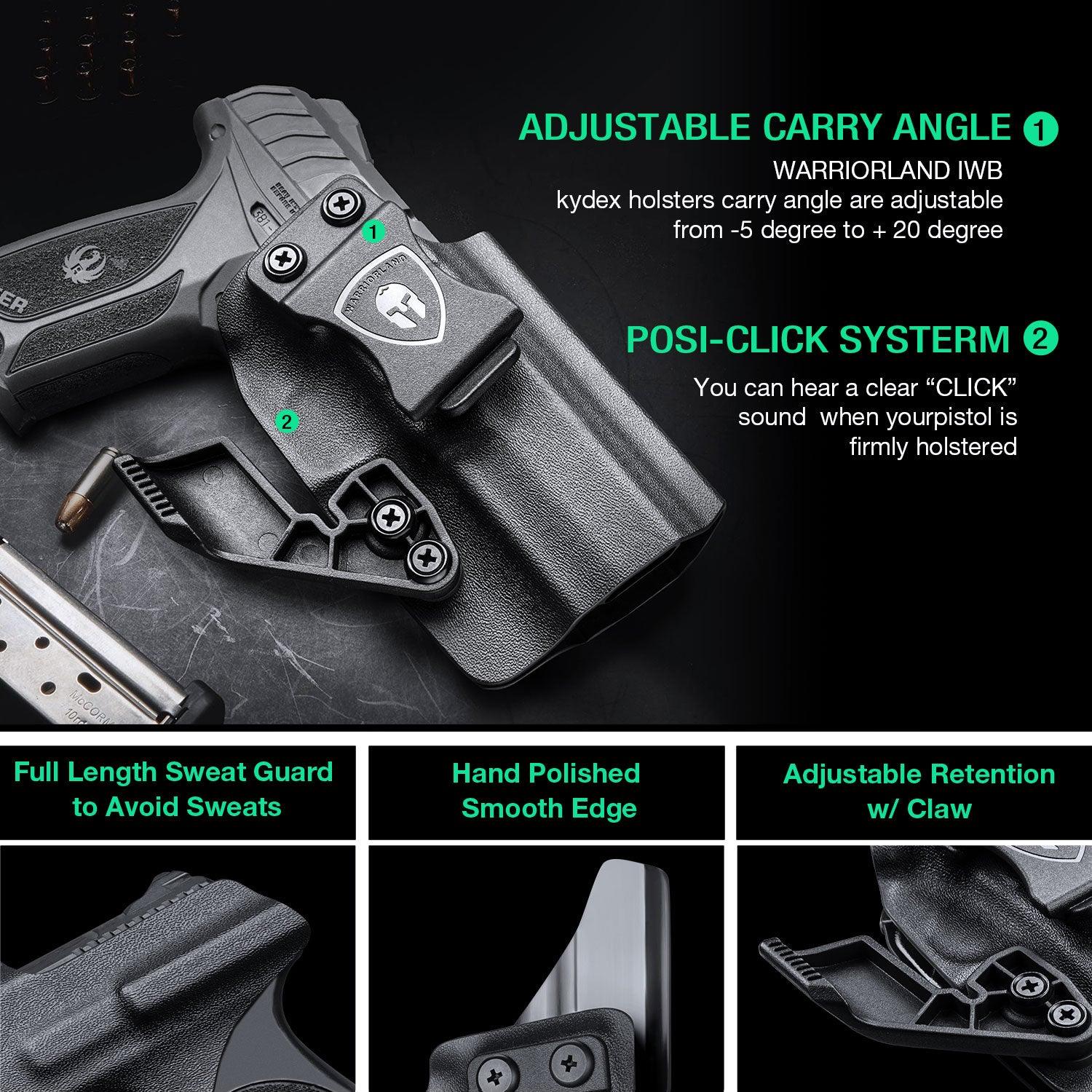 Ruger Security 9mm Compact Inside Waistband Holster Concealed Carry with Claw holsters for Fat Guys | WARRIORLAND WARRIORLAND