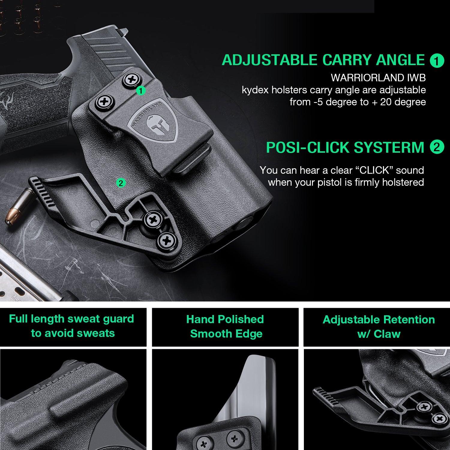 IWB Kydex Holster Fit Taurus GX4 / GX4 XL (Not Fit GX4 CARRY with Rail) with Claw Red Dot Optics Cut Trigger Guard Holsters for Fat Guys | WARRIORLAND WARRIORLAND