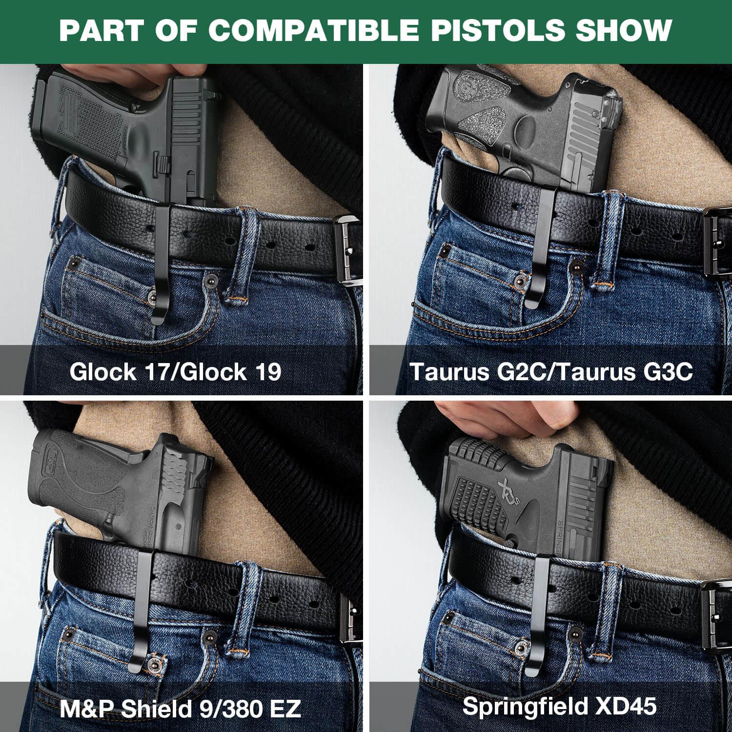 Universal Rail Gun Clip Low Profile Concealed Carry Fit for Gun w/ Rail 3.1 Inch | WARRIORLAND WARRIORLAND