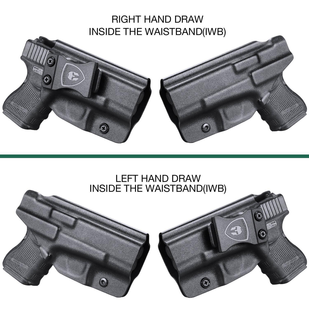 Glock 26 Gen 3-5/27/33 Gen 3-4 Kydex IWB Holster Right/ Left Handed | WARRIORLAND WARRIORLAND