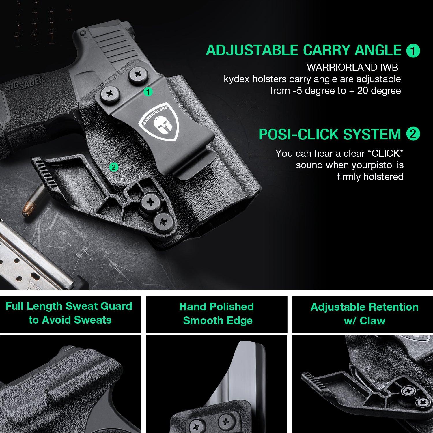1.75 Inch Metal Clip Kydex IWB Holster with Claw Wing RDS Optics Cut for Sig Sauer P365/P365X/P365XL/P365 SAS | Right Hand WARRIORLAND