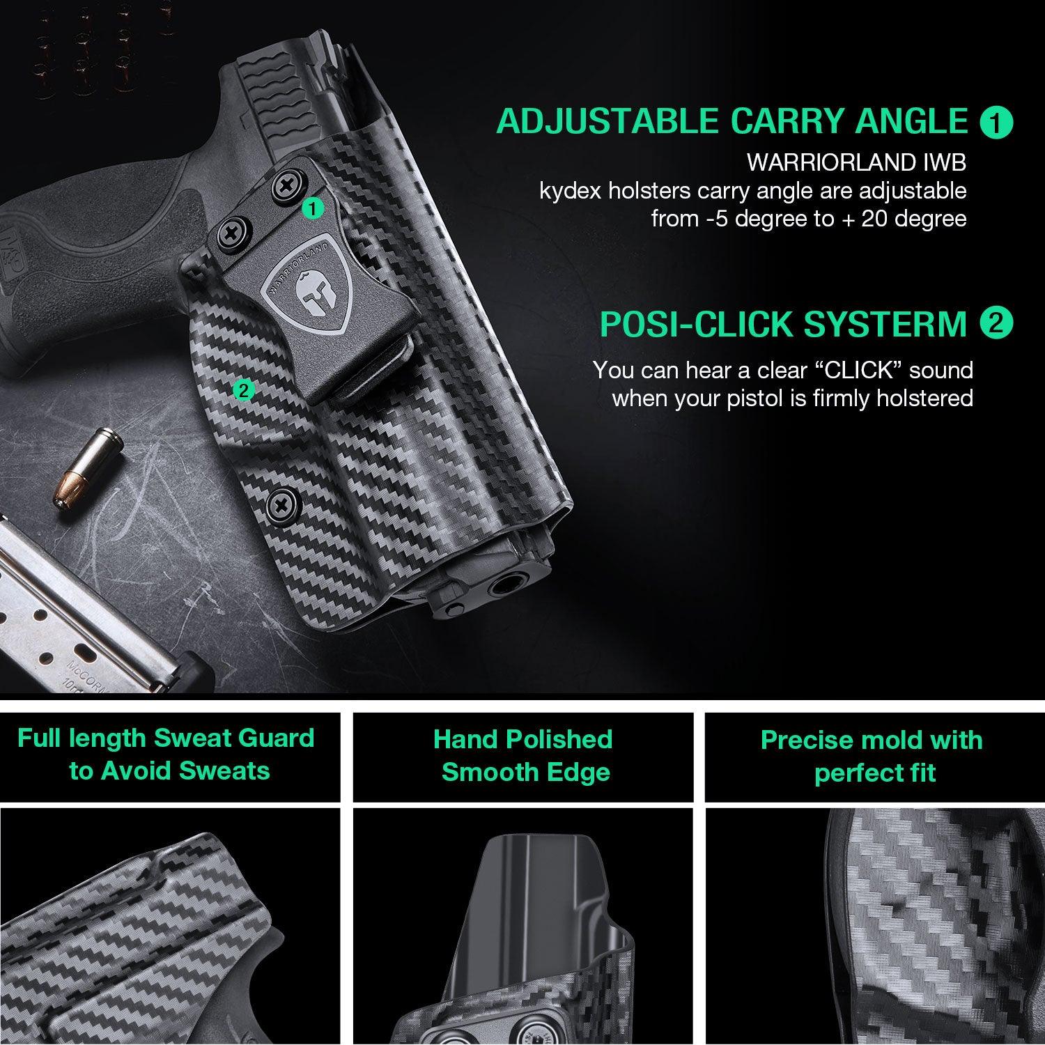 Carbon Fiber Kydex Smith and Wesson M&P / M&P M2.0 / 9/.40 / Compact/Full Size  IWB Holster Concealed Carry | WARRIORLAND WARRIORLAND