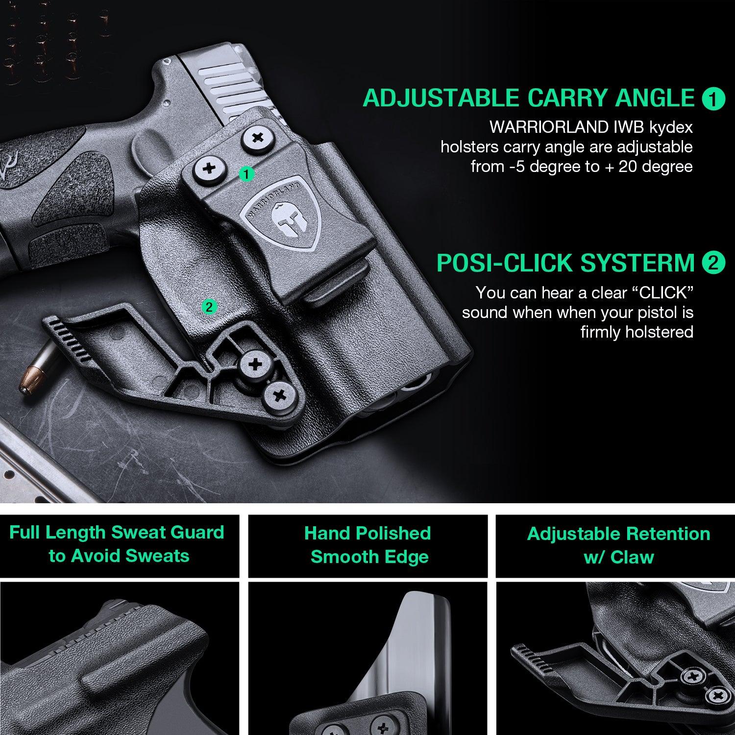 IWB Holster with Claw Taurus G2C Taurus G2S Taurus G3C Taurus G3C TORO Taurus G3 Taurus PT111 Millennium G2 Taurus PT140 Millennium G2 Taurus TX 22 COMPACT Red Dot Optics Cut Appendix Carry Trigger Guard Holsters for fat guys | WARRIORLAND WARRIORLAND