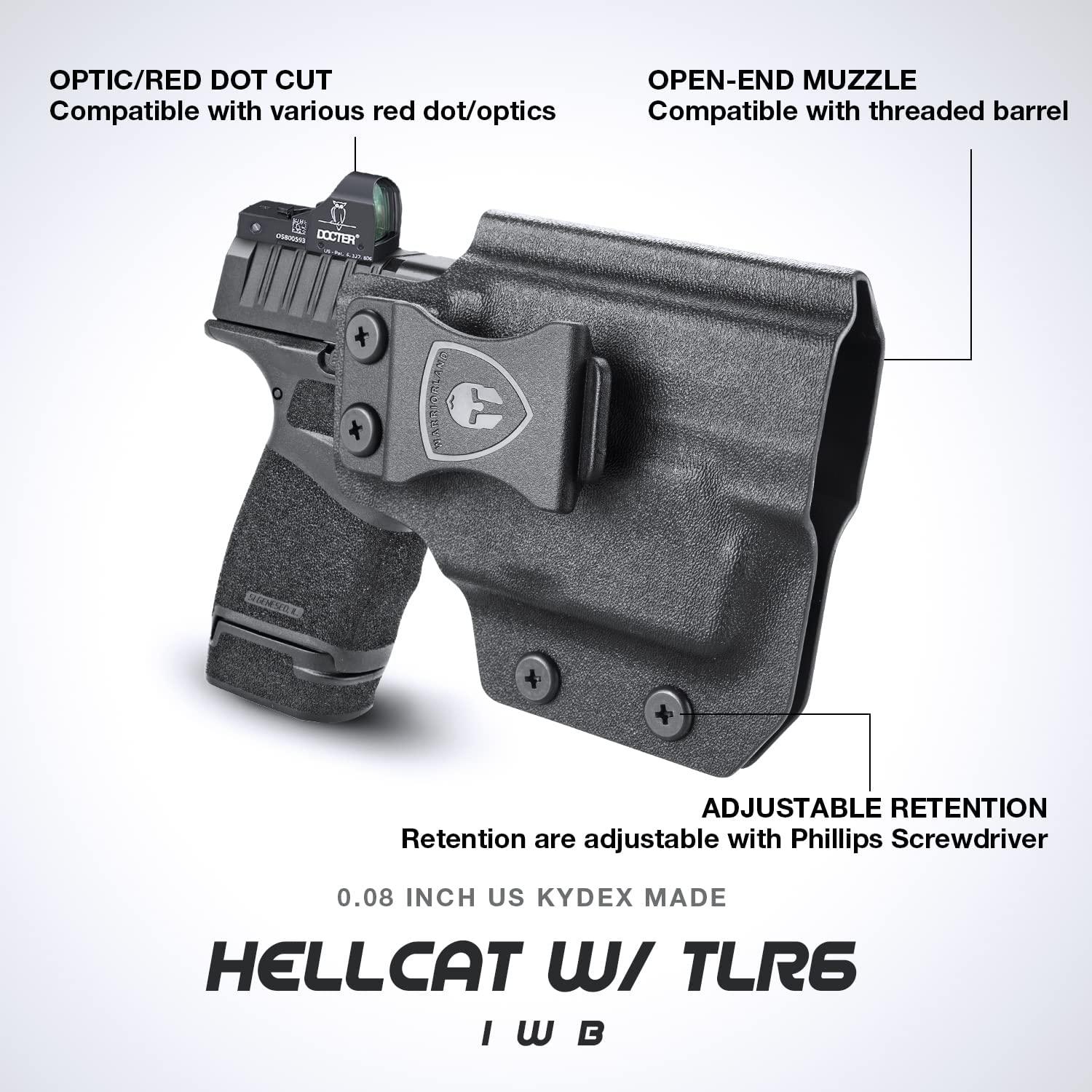 IWB Kydex TLR6 Light Bearing Holster Optic Cut Fit: Springfield Armory Hellcat WARRIORLAND