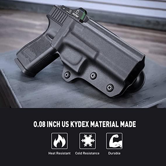 OWB Kydex Level II Retention Thumb Release Glock Holster 17 19 22 23 31 32 Gen 4 5 19X 44 45 WARRIORLAND
