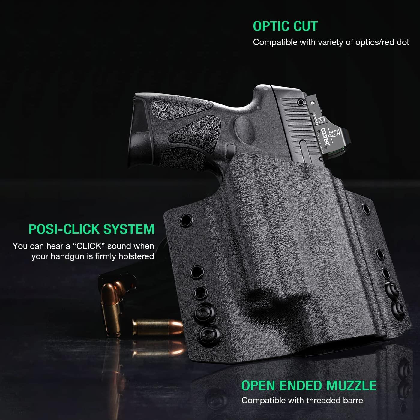 OWB Kydex OLIGHT BALDR Mini Light Bearing Holster for Taurus G2C / G3C / Millennium G2 PT111 / PT140 w/ optics cut WARRIORLAND