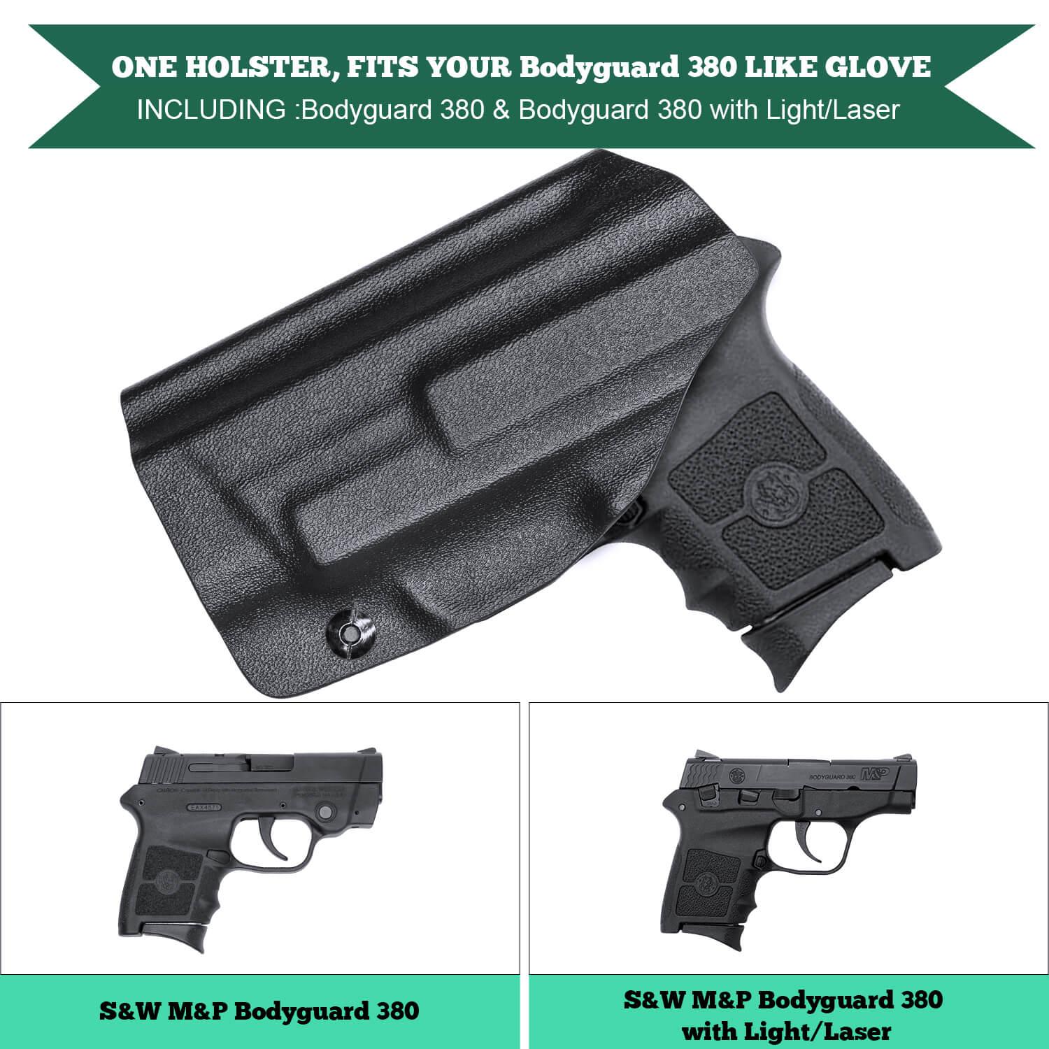 Kydex IWB Holster for Smith & Wesson S&W M&P Bodyguard 380 Integrated Laser Concealed Carry Right/ Left Handed | WARRIORLAND WARRIORLAND