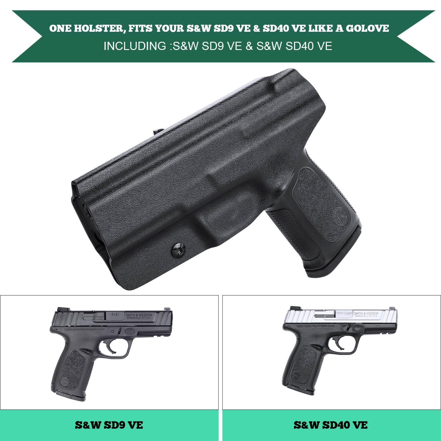 Kydex IWB Holster for Smith & Wesson SD9 SD40 VE Holster Inside Waistband Concealed Carry Holster Right/ Left Handed | WARRIORLAND WARRIORLAND