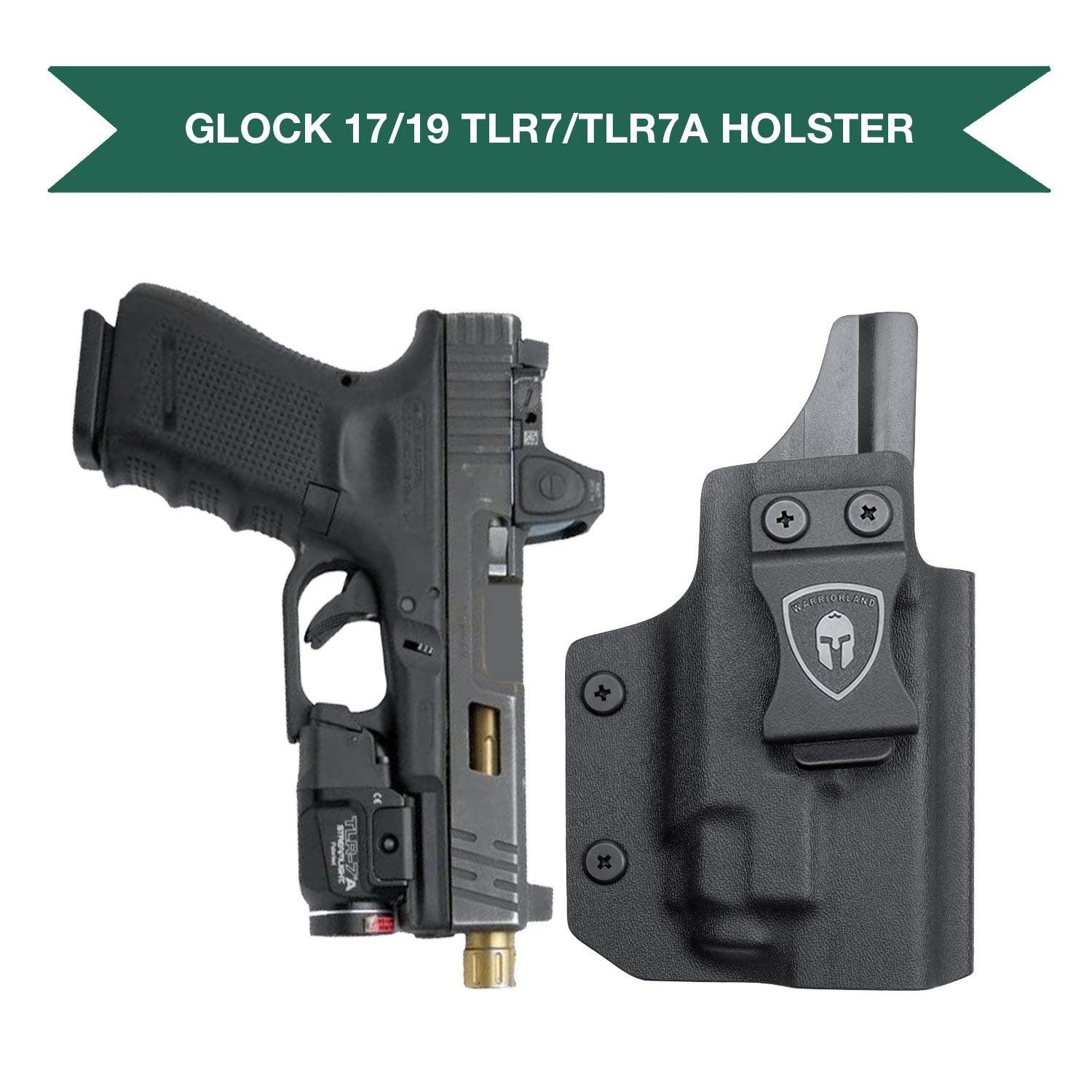 WARRIORLAND IWB Kydex Holster Optic Cut, Fits Glock 17/19 Gen 3-5 & 23/32 Gen 3-4 & 19X 44 45 with TLR-7/TLR-7A/TLR-7X, Inside Waistband Conceal Carry, Adj. Cant & Posi-Click Retention WARRIORLAND