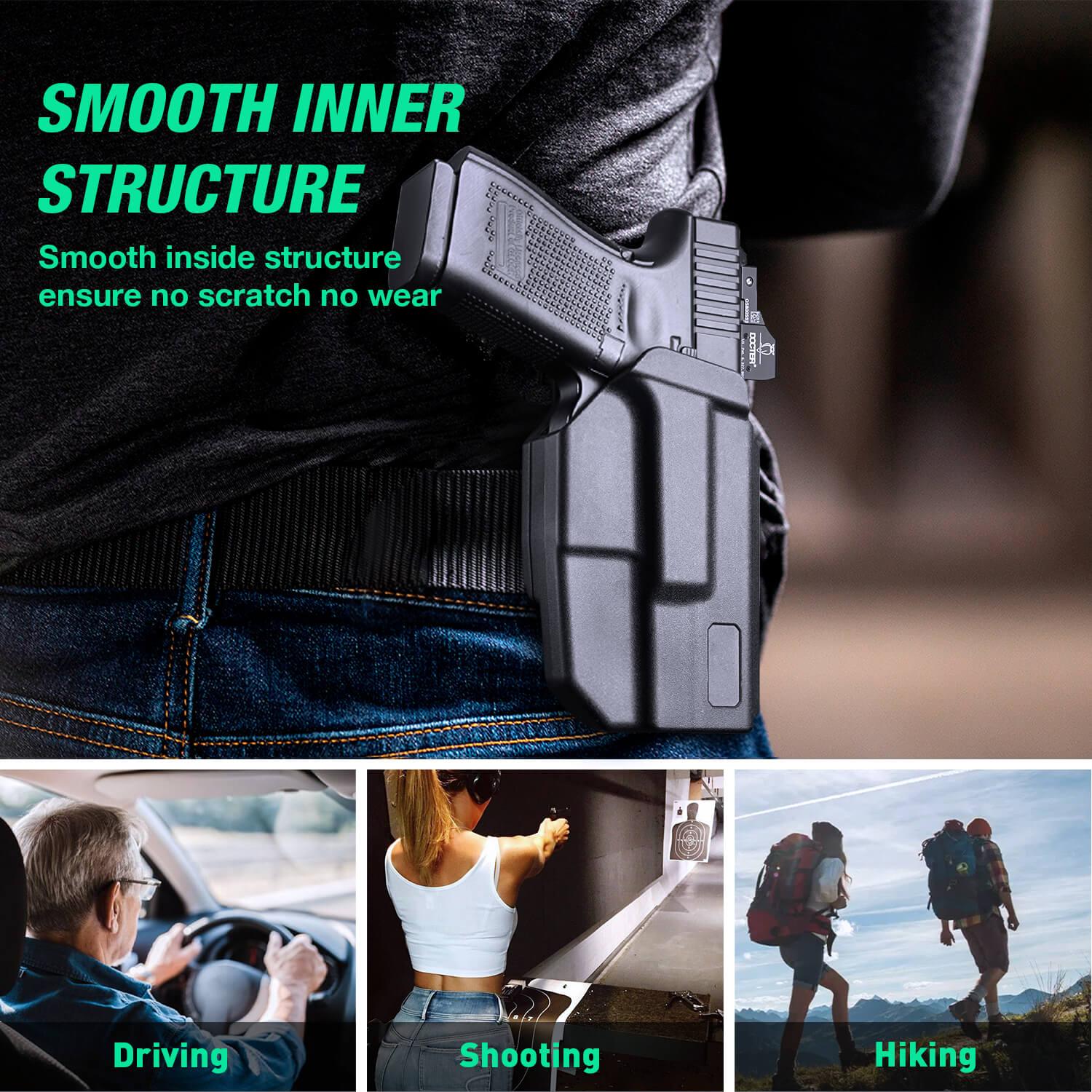 Taurus G2C Taurus G3C Taurus G3C TORO Taurus PT111 Millennium G2 Taurus PT140 Millennium G2 Polymer Level II Retention Thumb Release OWB Holster with Optic Cut- Incompatible with any Laser/Light WARRIORLAND