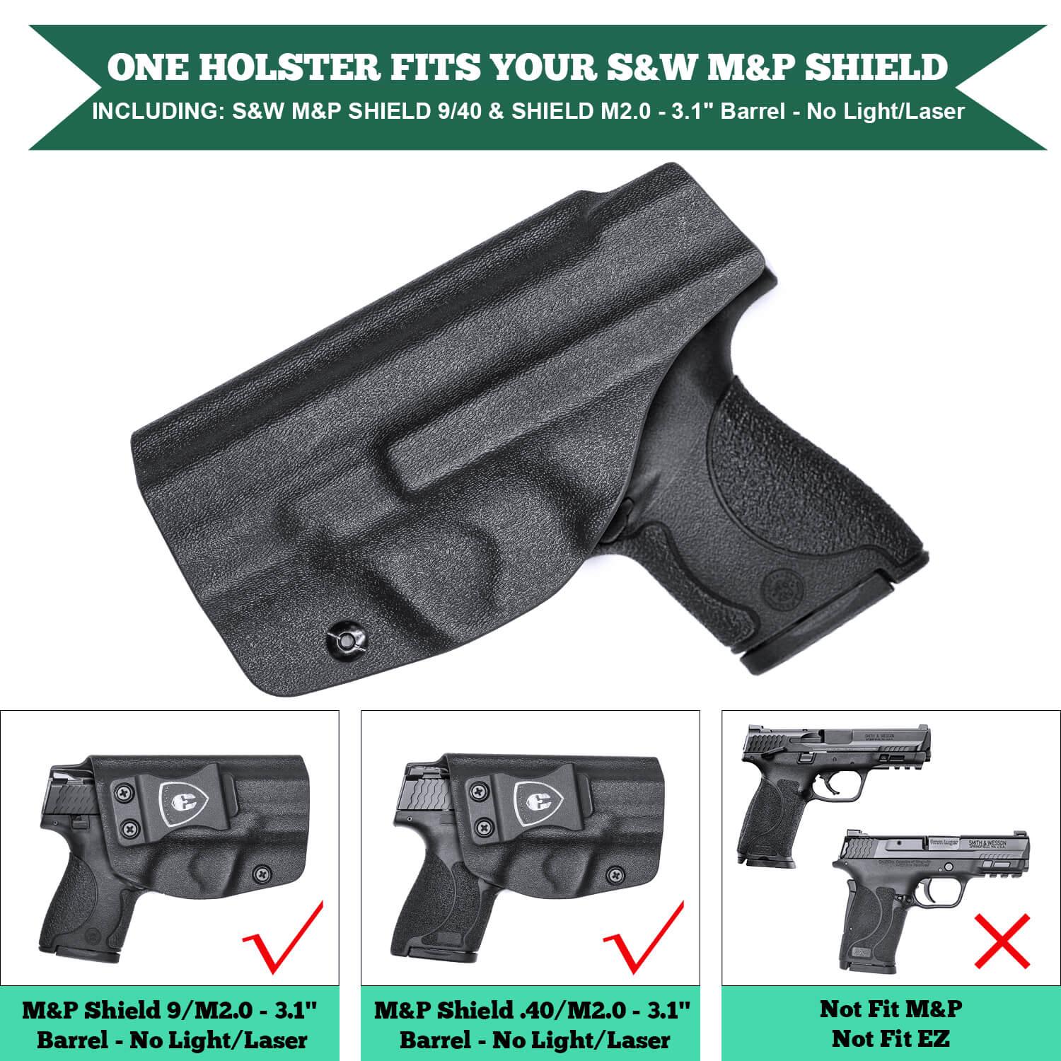 Kydex IWB Holster for Smith & Wesson M&P Shield/Plus/ .40 Pistol Right/ Left Handed | WARRIORLAND WARRIORLAND