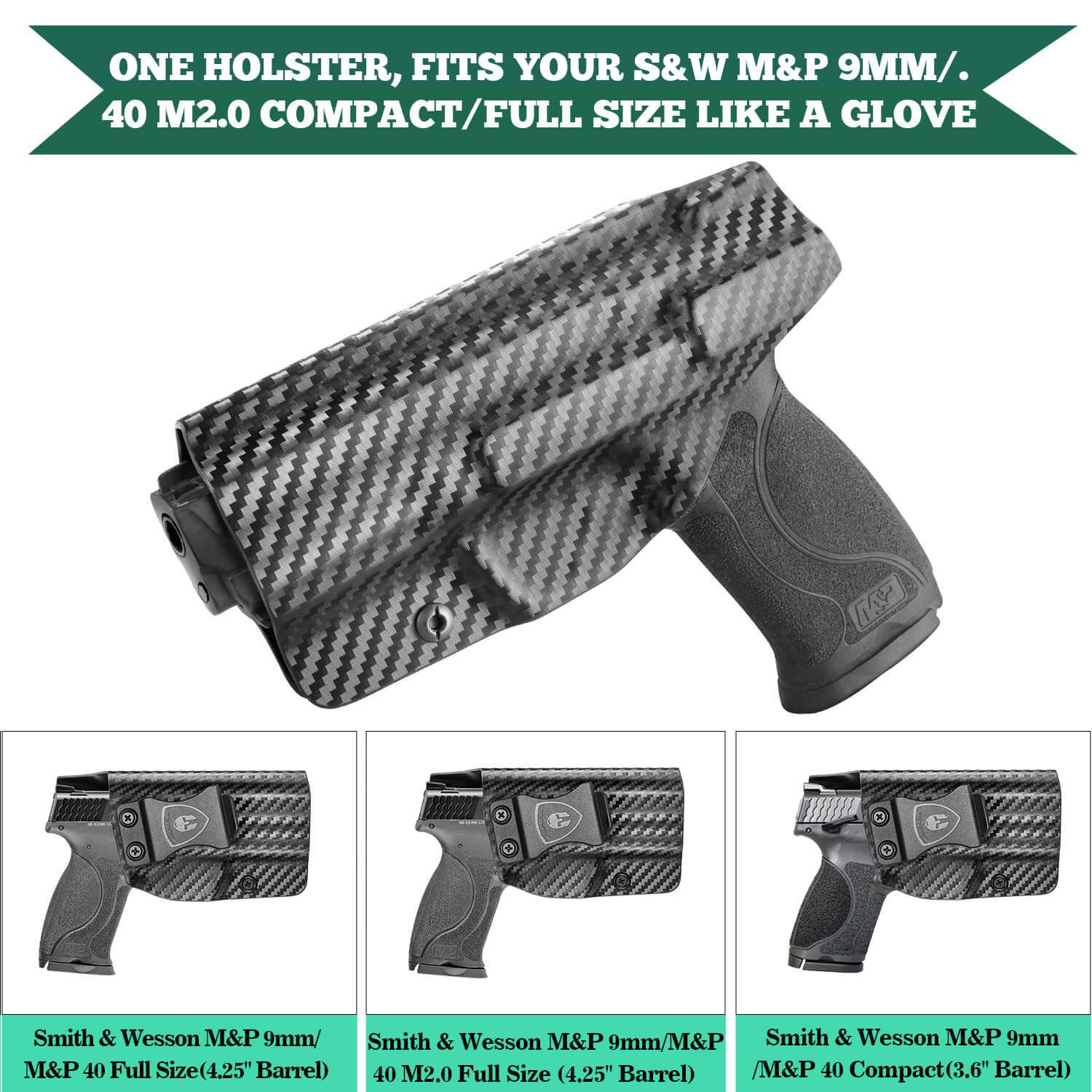 Carbon Fiber Kydex Smith and Wesson M&P / M&P M2.0 / 9/.40 / Compact/Full Size  IWB Holster Concealed Carry | WARRIORLAND WARRIORLAND