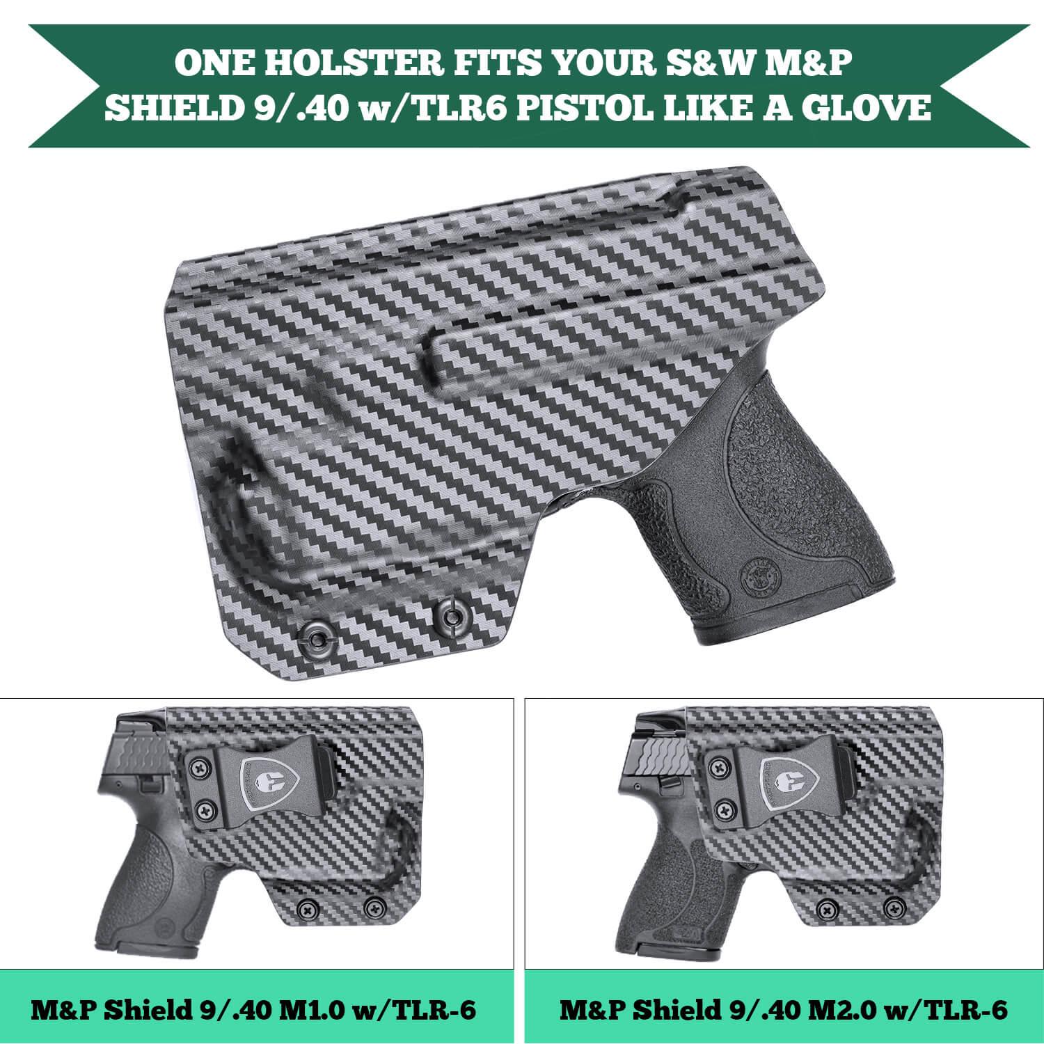 S&W M&P Shield / M2.0 9/.40 Pistol with TLR 6 Carbon Fiber Kydex IWB Light Bearing Holster | WARRIORLAND WARRIORLAND