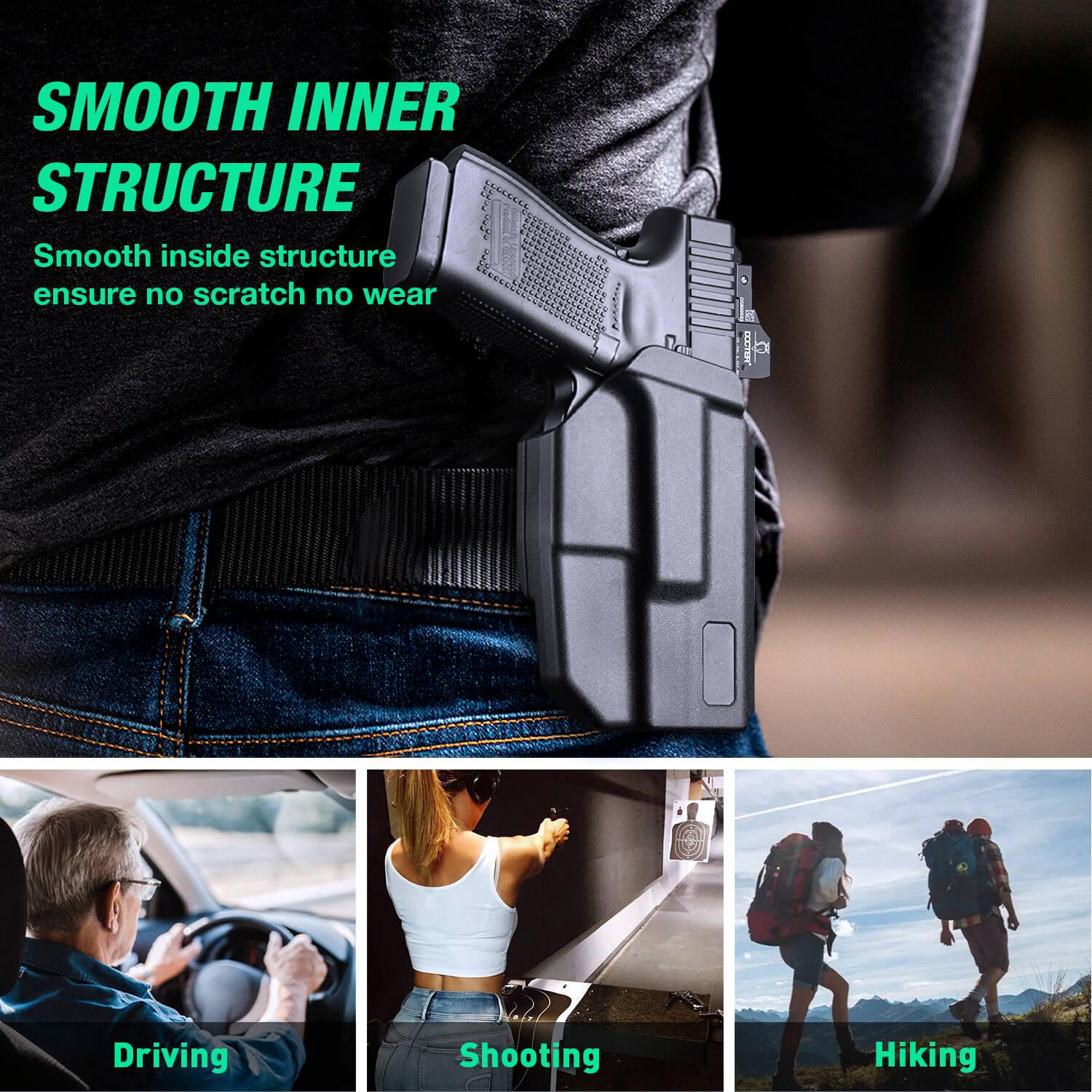 Level II Retention Thumb Release OWB Holster Glock 17 22 31 with Red Dot Optics Cut | WARRIORLAND WARRIORLAND
