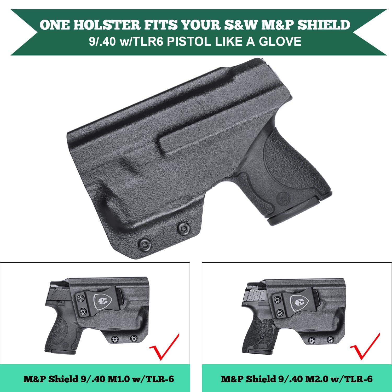 IWB Kydex Light Bearing Holster for S&W M&P Shield 9/.40 M2.0 Pistol with TLR 6 Right/ Left Handed | WARRIORLAND WARRIORLAND
