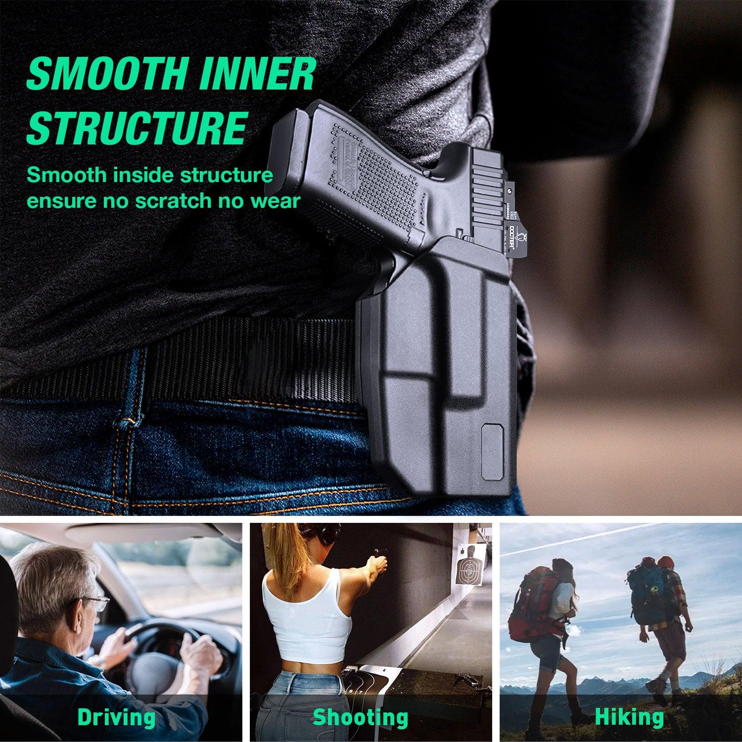 Level II Retention Thumb Release OWB Holster M&P 9 SHIELD M2.0 INTEGRATED CRIMSON TRACE RED/GREEN LASER NTS-Incompatible with any Laser/Light WARRIORLAND