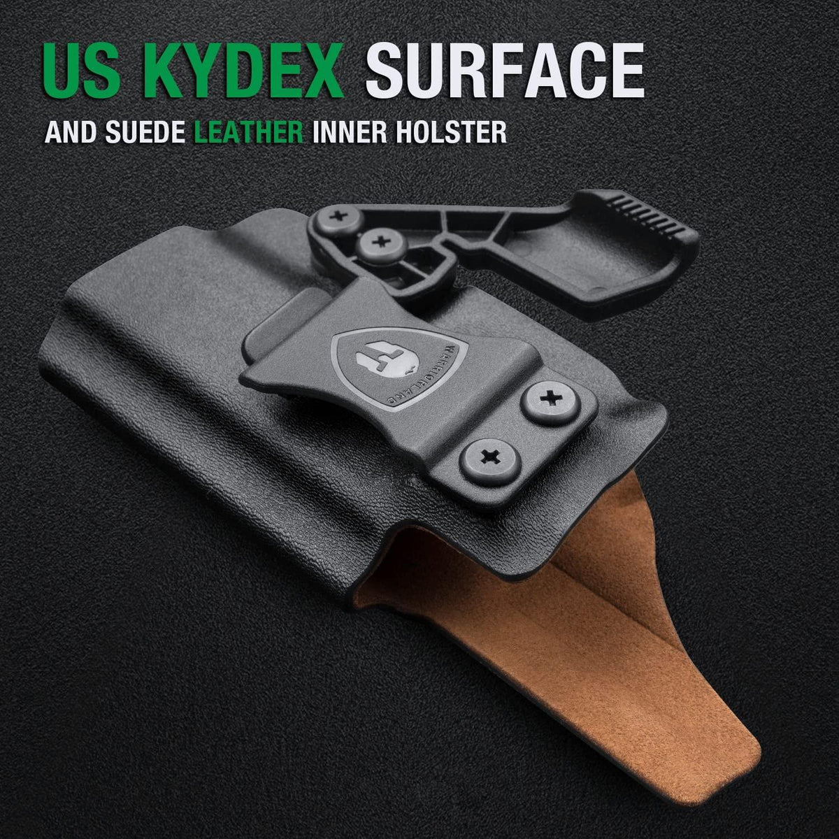 IWB Kydex Leather Lined Holsters with Optics Cut & Claw for Glock G17 Gen3-5  G19 Gen3-5  G19X  G23 Gen3-4  G22 Gen3-4 G31 Gen3-4 G32 Gen3-4  G44  G45 WARRIORLAND