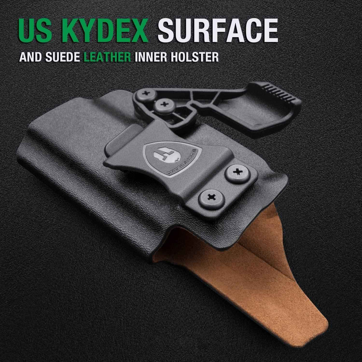 IWB Kydex Leather Lined Holsters with Optics Cut & Claw for Glock 19/19X/26/44/45(GEN 1-5) & 23/32(GEN 1-4)