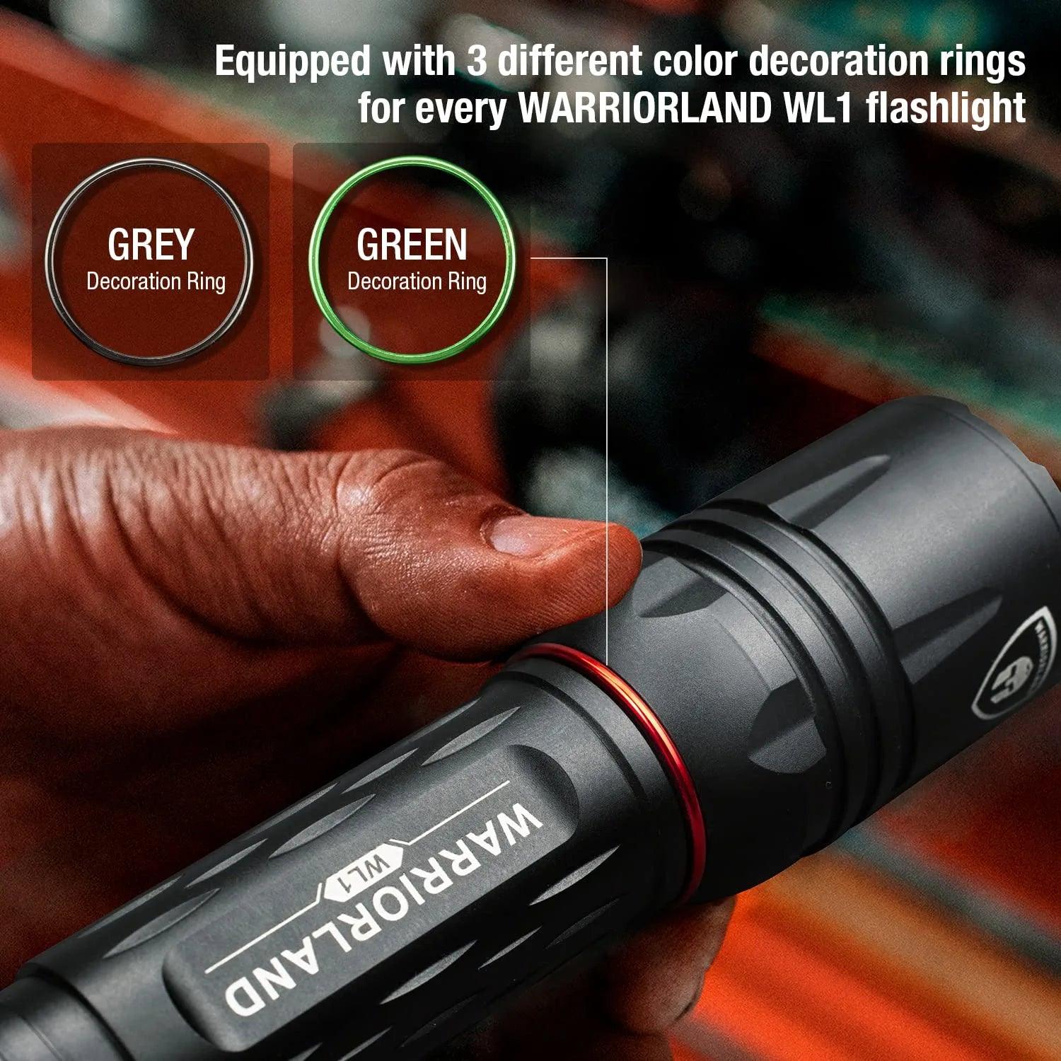 1600 Lumens Tactical Flashlight Included Rechargeable Battery, Compact Handheld Flashlight with 3 Modes, Max Beam Distance 473 Meters & IP68 Water Resistance WARRIORLAND
