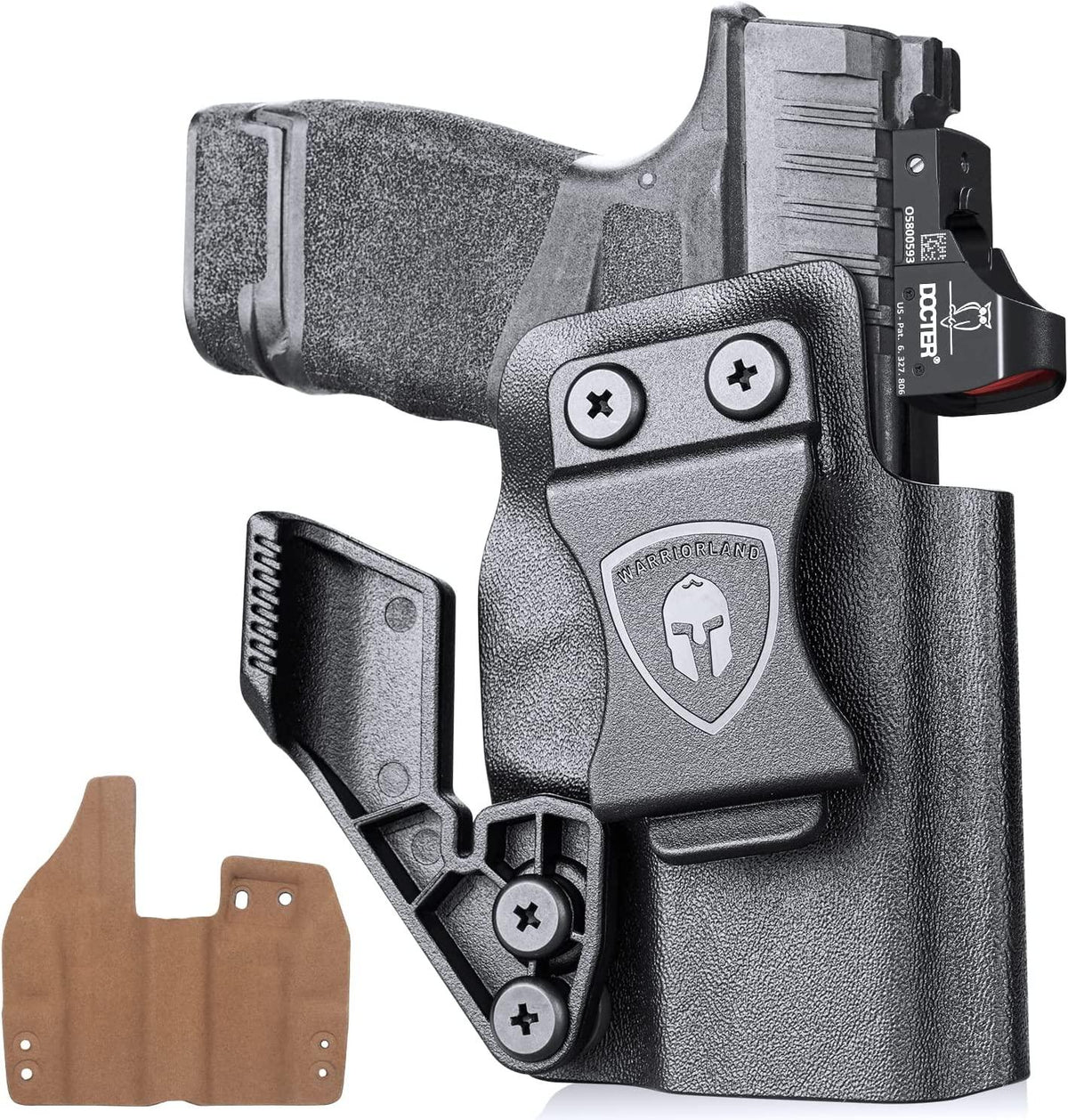 Springfield Armory Hellcat /OSP/RDP Hybrid Kydex Leather Lined IWB Holsters with red dot optics cut & claw for big guys WARRIORLAND