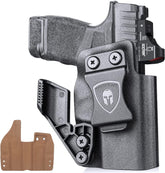 Springfield Armory Hellcat /OSP/RDP Hybrid Kydex Leather Lined IWB Holsters with red dot optics cut & claw for big guys WARRIORLAND