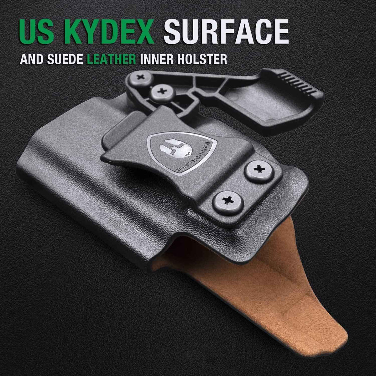 Springfield Armory Hellcat /OSP/RDP Hybrid Kydex Leather Lined IWB Holsters with red dot optics cut & claw for big guys