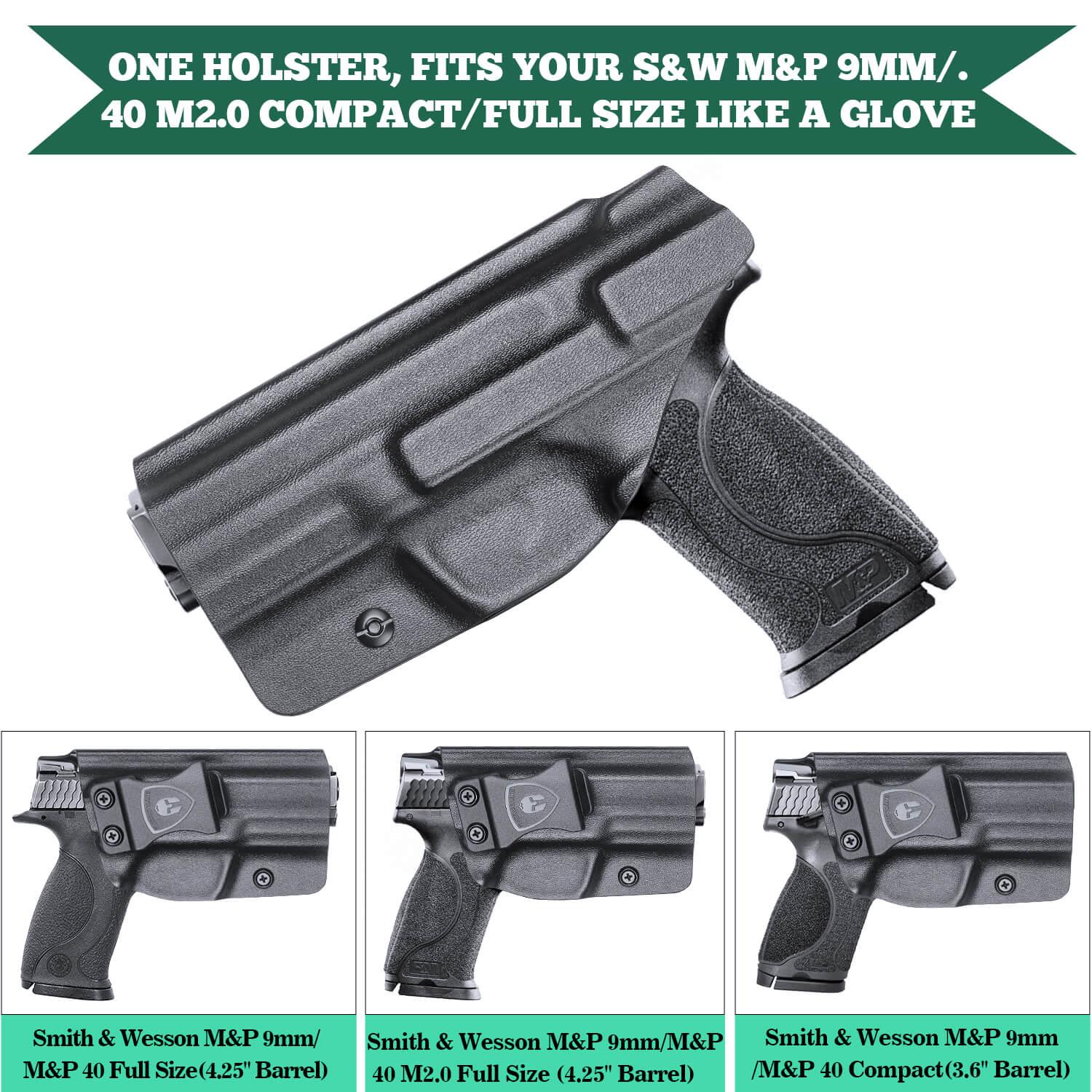 Kydex IWB Holster for Smith and Wesson M&P / M&P M2.0 / 9/.40 / Compact/Full Size Concealed Carry Right/ Left Handed | WARRIORLAND WARRIORLAND