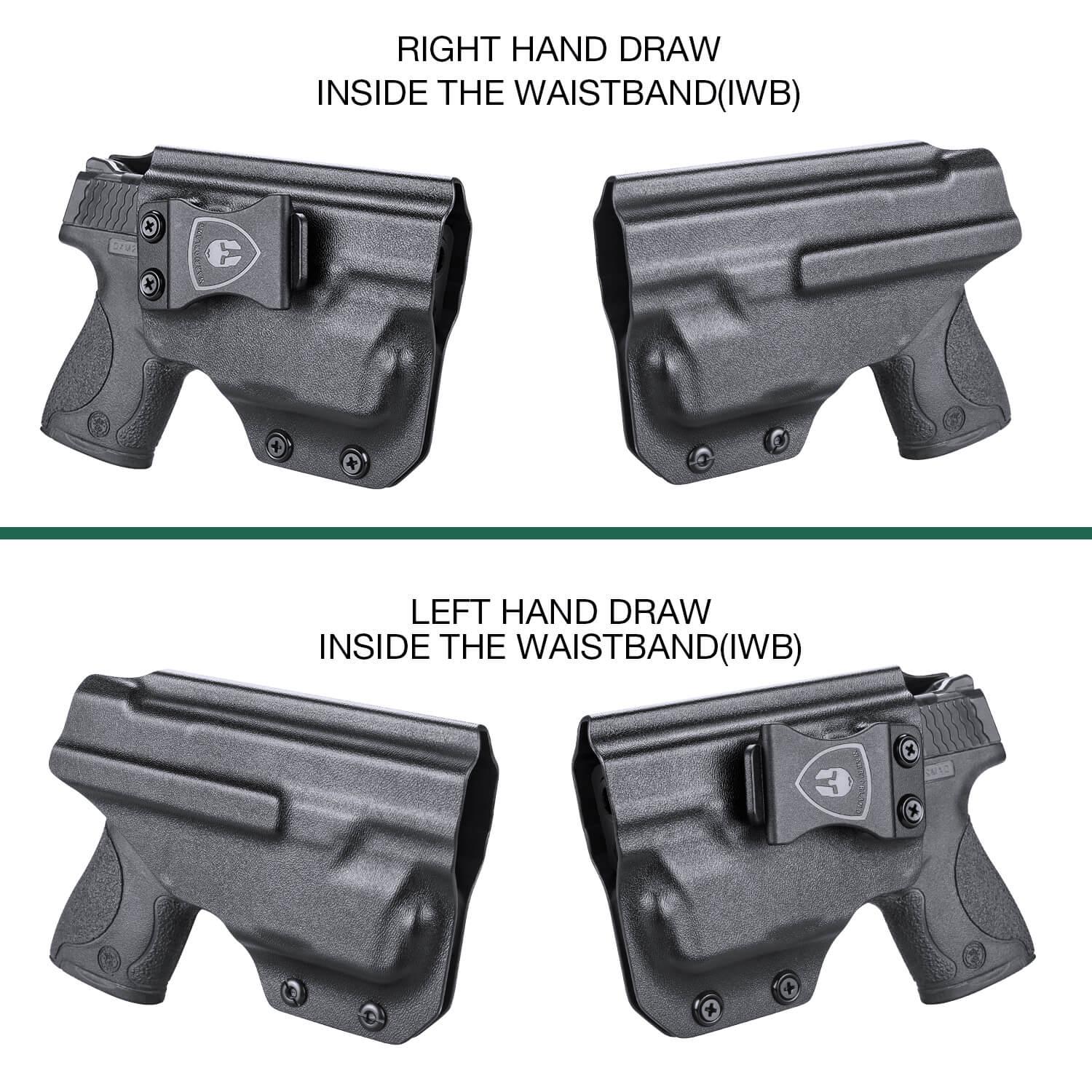 IWB Kydex Light Bearing Holster for S&W M&P Shield 9/.40 M2.0 Pistol with TLR 6 Right/ Left Handed | WARRIORLAND WARRIORLAND