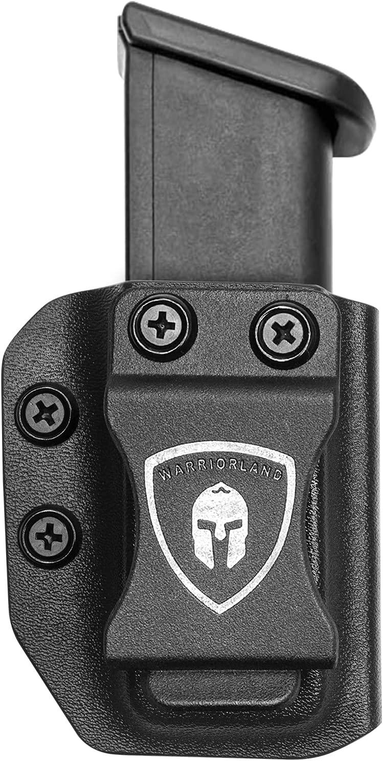 Universal 9mm/.40 Double Stack Mag Carrier IWB/OWB Magazine Holster Option 1: Glock 17 19 26 45(Gen 3-5)/HK VP9, Option 2: Taurus G2C/G3C/Sig Sauer P365/P320/Hellcat/CZ P10C/Walther PPQ M1 WARRIORLAND