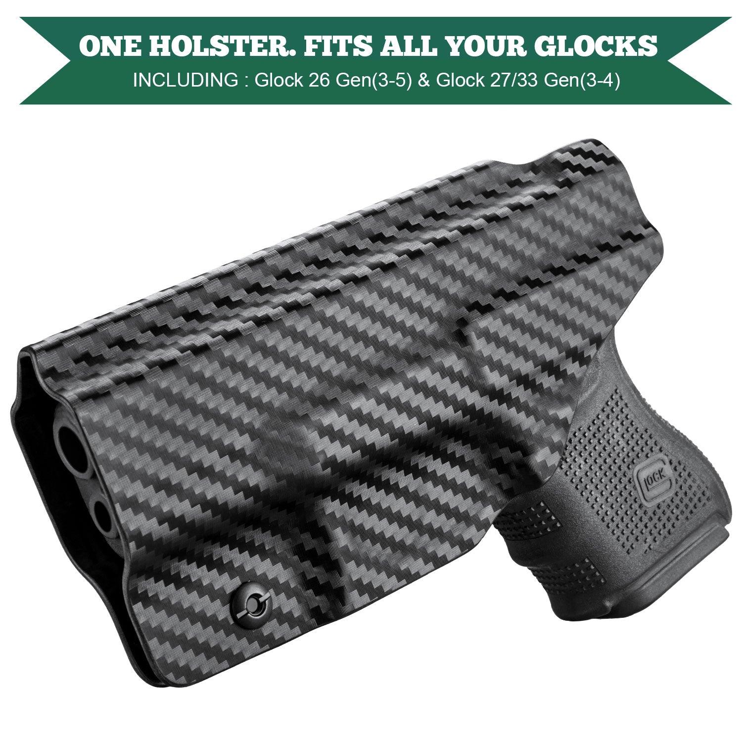 Carbon Fiber Kydex IWB Holster for Glock 26 Gen 3-5/27/33 Gen 3-4  | WARRIORLAND WARRIORLAND