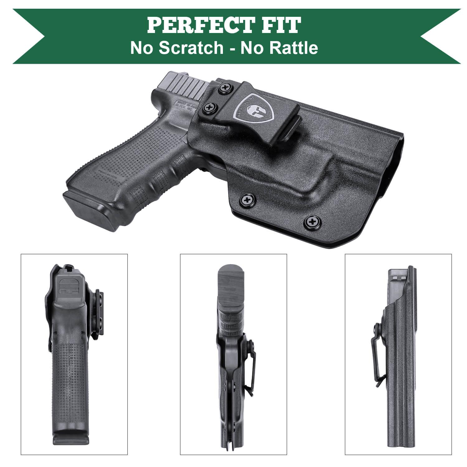 WARRIORLAND IWB Kydex Holster Compatible with Glock 17/19 Gen 3-5 & G23/32 Gen 3-4 & 19X/44/45 with TLR-6 /TLR-6 HL G, Inside Waistband Concealed Carry Holster, Adj. Cant & Retention WARRIORLAND