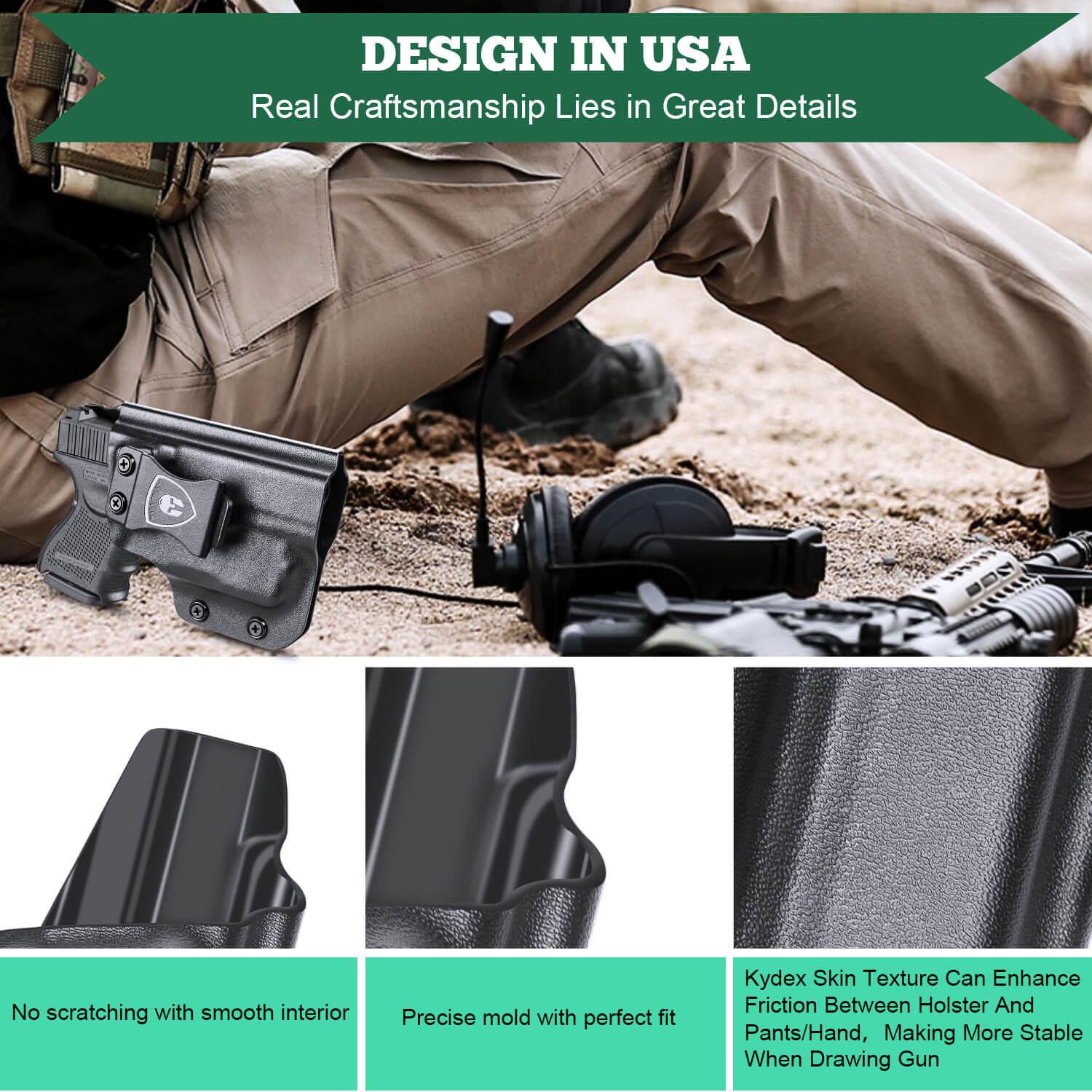 TRL 6 Glock 26 27 28 33 Gen 4 Light Bearing Holster IWB Kydex Appendix Concealment Carry Trigger Guard Holsters Right/ Left Handed | WARRIORLAND WARRIORLAND