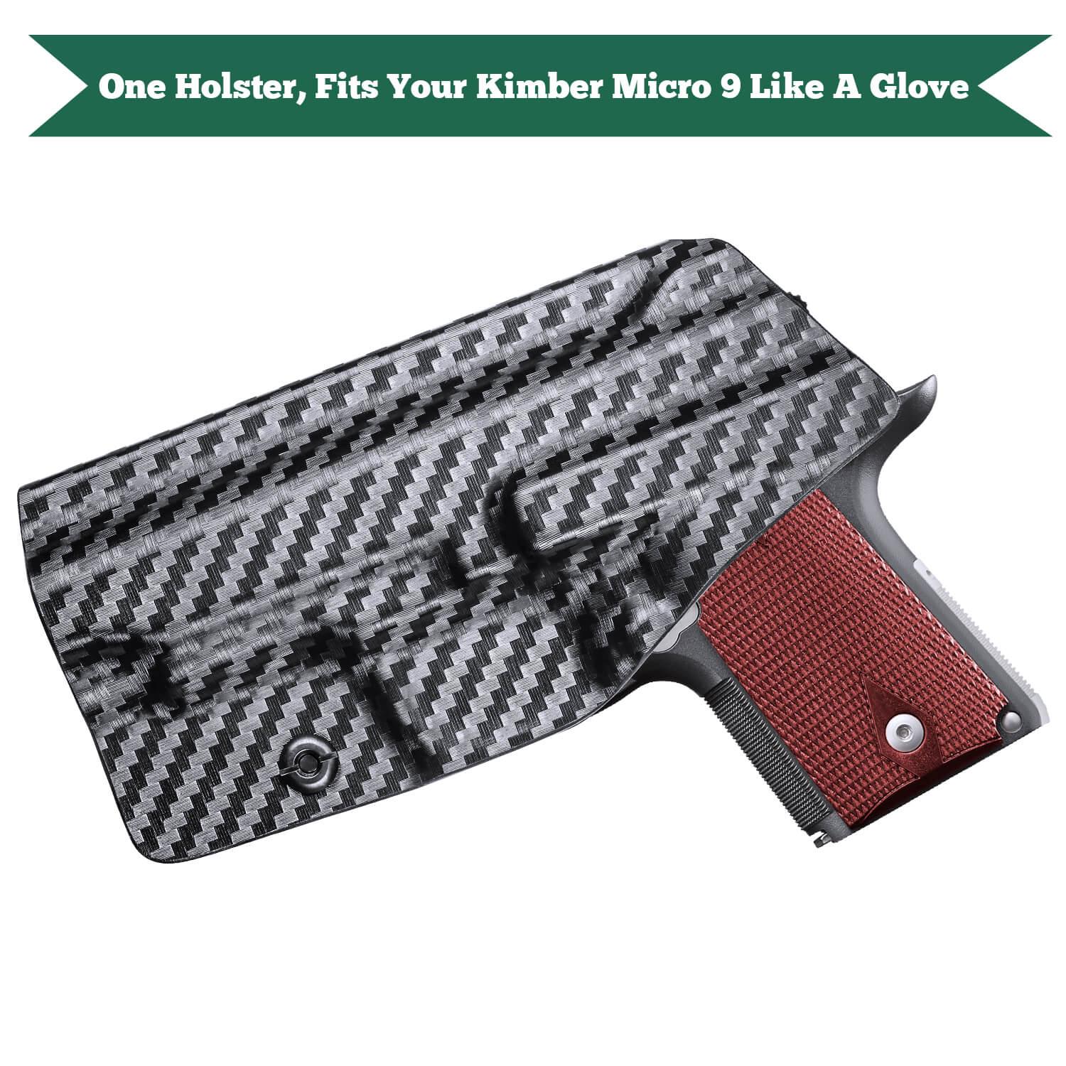 Carbon Fiber Kydex IWB Holster for Kimber Micro 9 9mm Pistol Concealed Carry | WARRIORLAND WARRIORLAND